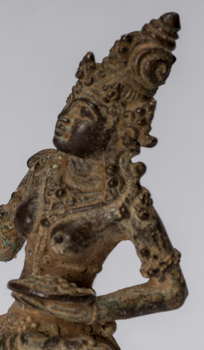 Estatua de Tara - Estatua de bronce de bronce indonesio de java antiguo - 8cm/3 "