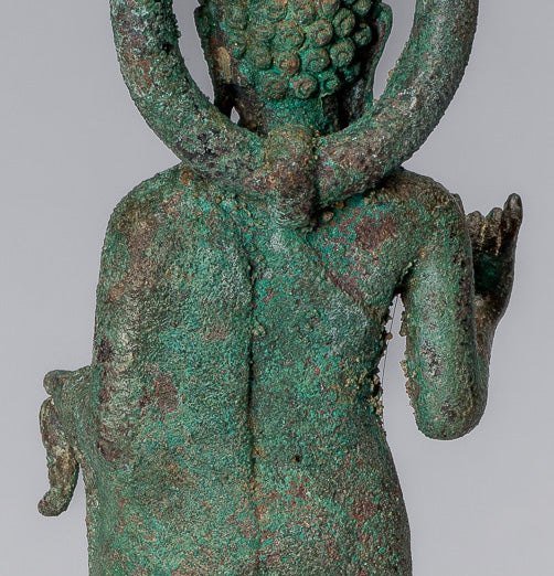 Estatua de Buda - Buda de enseñanza de bronce indonesio de estilo indonesio antiguo - 18 cm/7 "