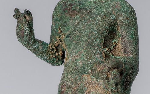 Estatua de Buda - Buda de enseñanza de bronce indonesio de estilo indonesio antiguo - 18 cm/7 "