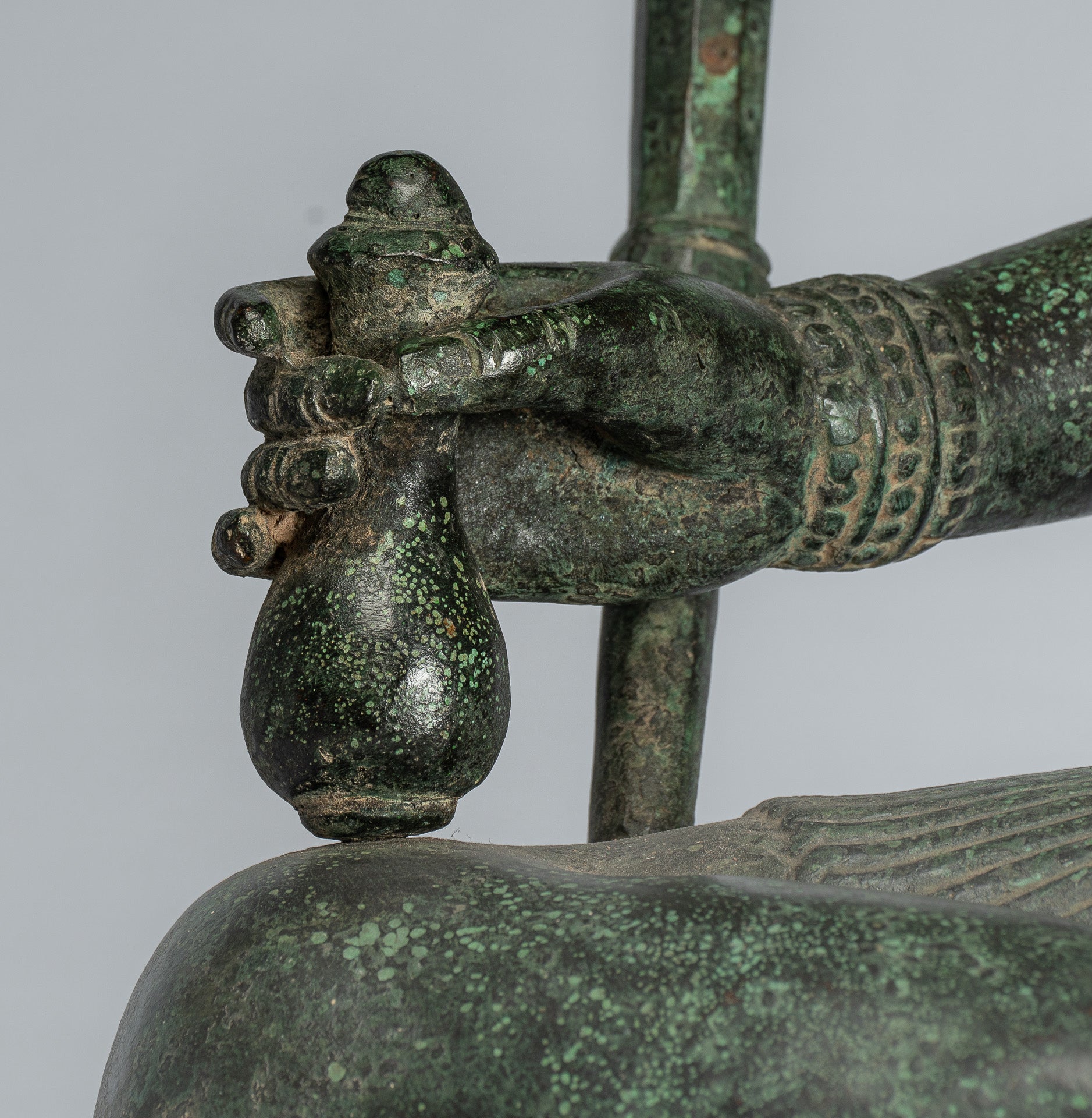 Estatua de Brahma - Antique Khmer Style Bronze 8 Arm Bayon Brahma - Creación de dios hindú - 76 cm/30 "