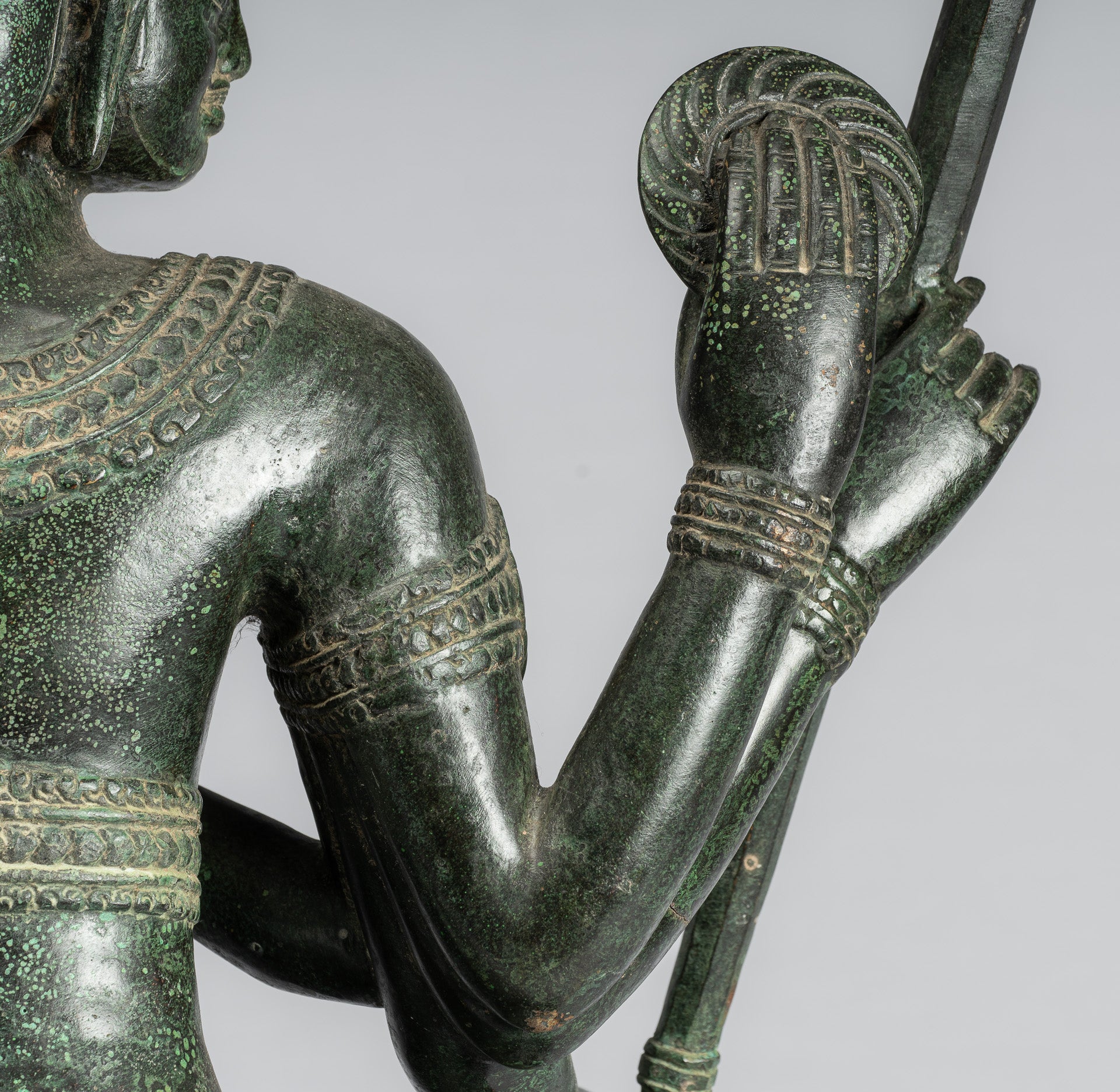 Estatua de Brahma - Antique Khmer Style Bronze 8 Arm Bayon Brahma - Creación de dios hindú - 76 cm/30 "