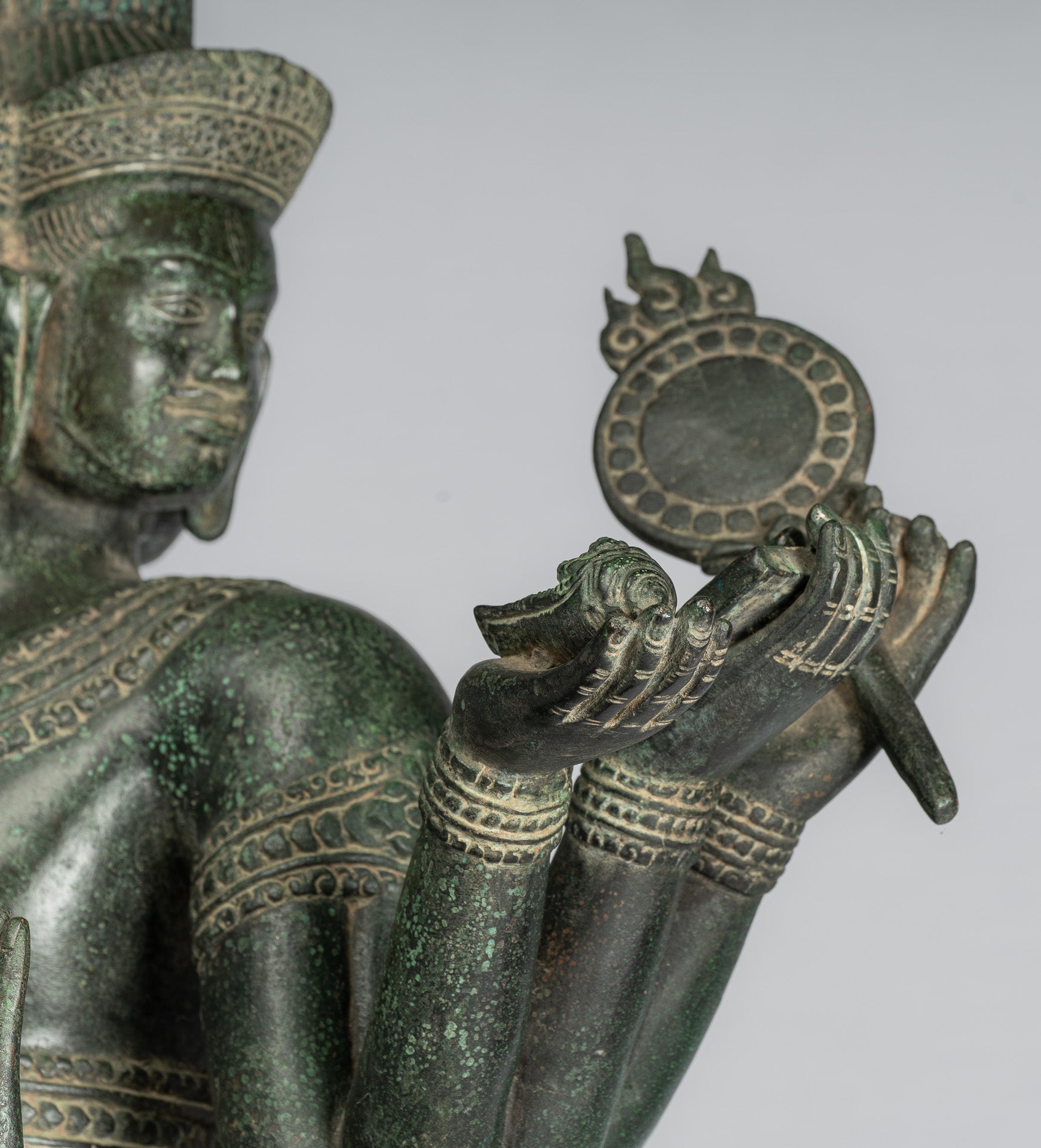 Statue de Brahma – Bronze antique de style khmer à 8 bras Bayon Brahma – Création de Dieu hindou – 76 cm/30"