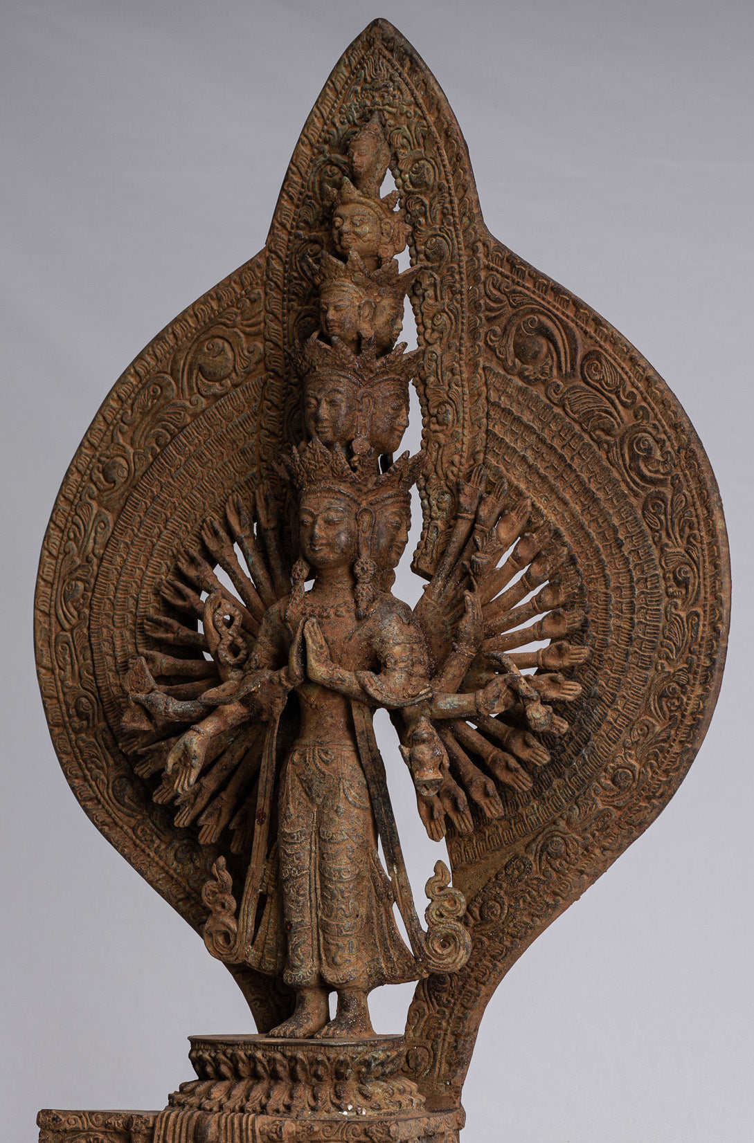 Bodhisattva Statue-Antike Indonesische Stil Javanese 1000 Arm Avaloketishvara Bodhisattva Statue-61cm/24 "