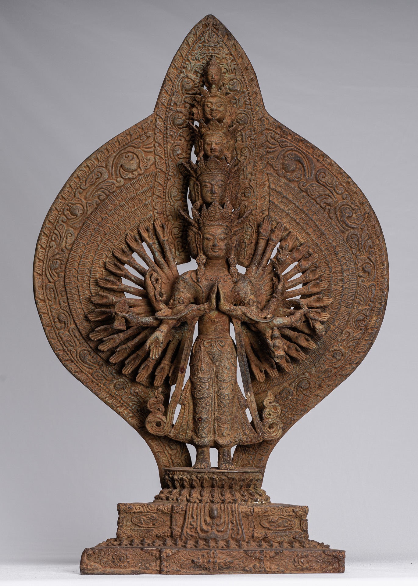 Bodhisattva Statue-Antike Indonesische Stil Javanese 1000 Arm Avaloketishvara Bodhisattva Statue-61cm/24 "