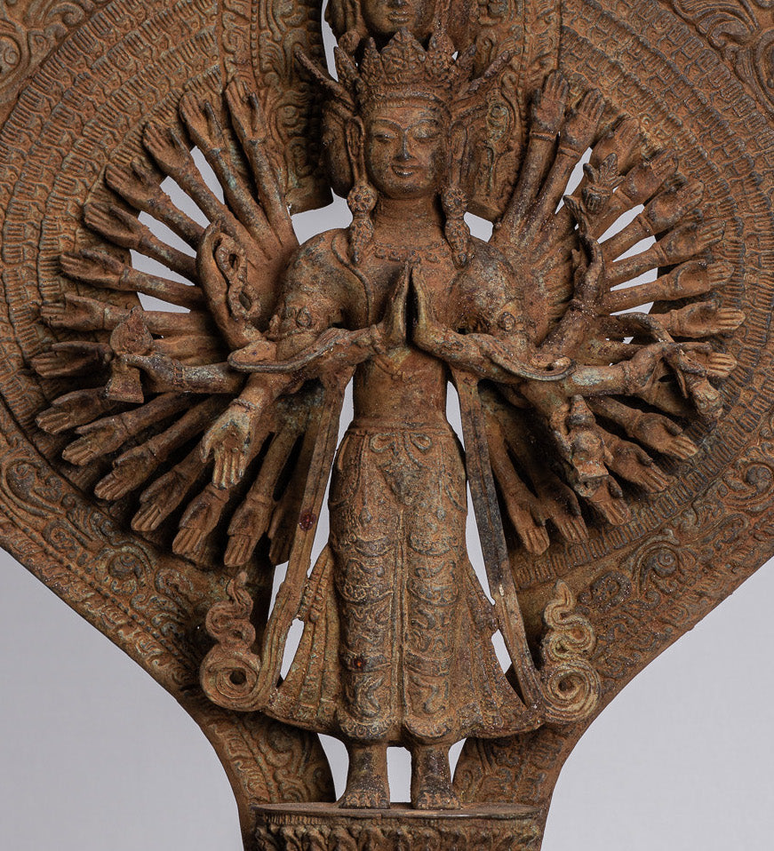 Bodhisattva Statue-Antike Indonesische Stil Javanese 1000 Arm Avaloketishvara Bodhisattva Statue-61cm/24 "