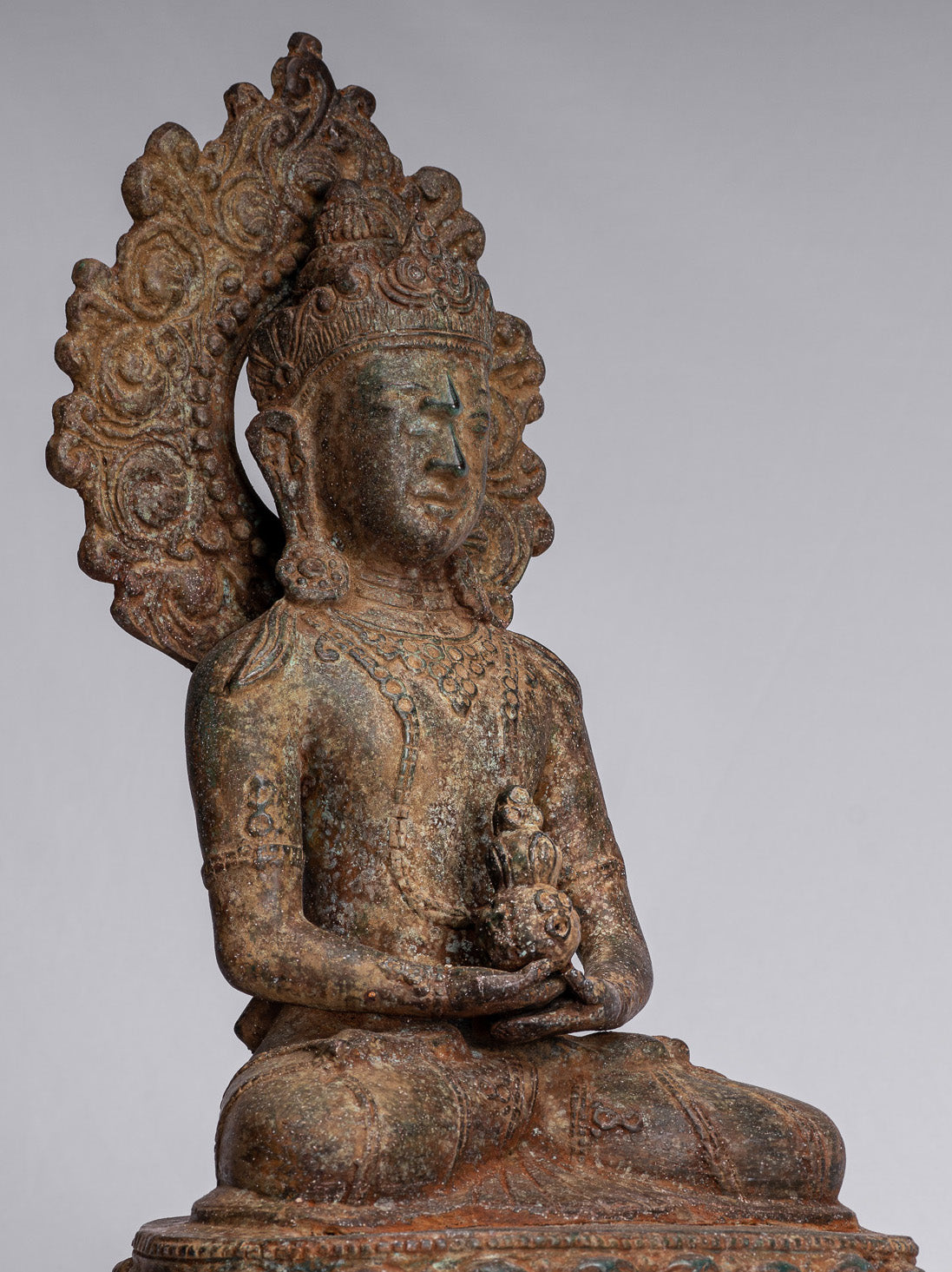 Statue de Bouddha-Antique indonésien Style Bronze Javanais Amitabha Bouddha Statue-43cm/17 "
