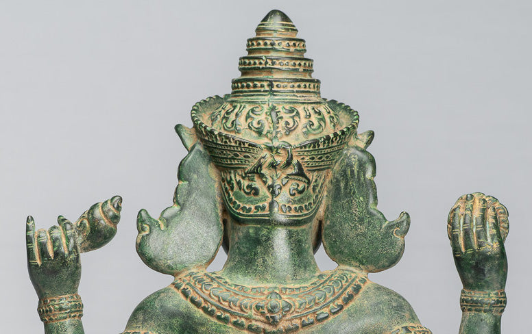 Kalkin Statue - Antique Khmer Style Standing Bronze Hayagriva Kalkin Horse of Vishnu - 56cm/22"