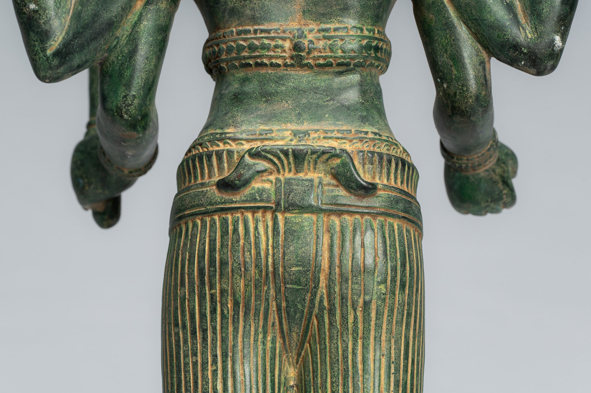 Kalkin Statue - Antique Khmer Style Standing Bronze Hayagriva Kalkin Horse of Vishnu - 56cm/22"