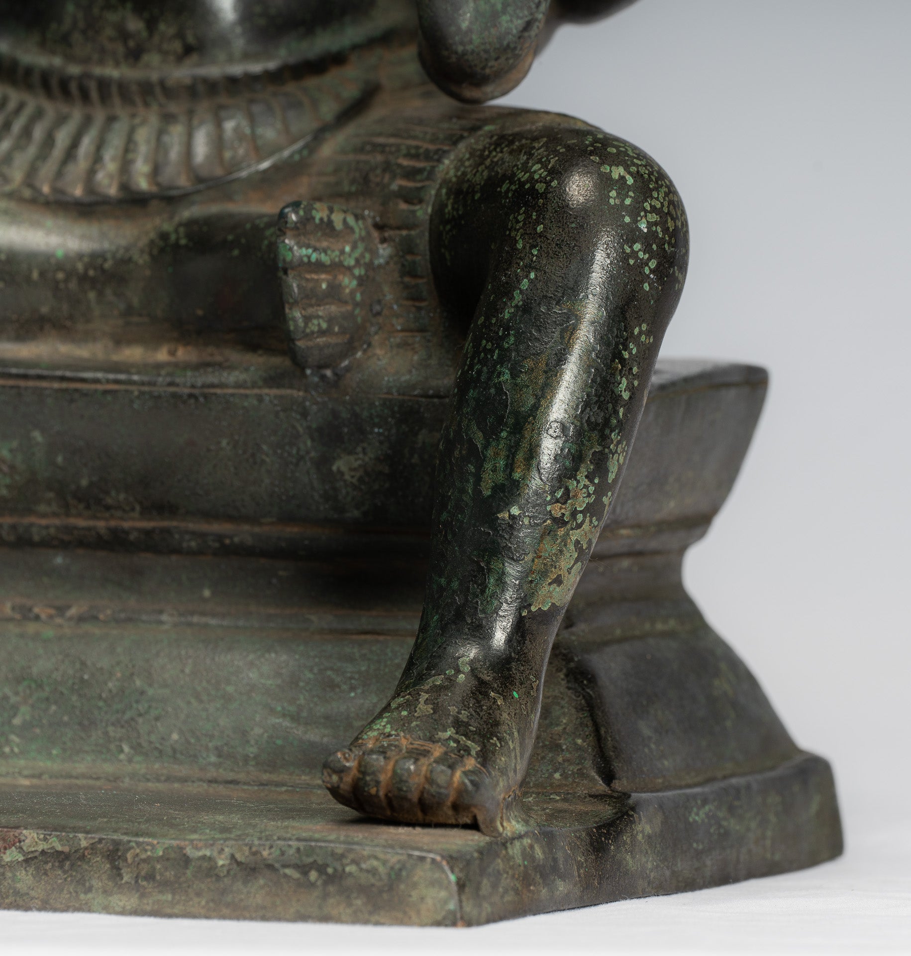 Estatua de Brahma - Antique Khmer Style Bronze 8 Arm Bayon Brahma - Creación de Dios Hindú - 35 cm/14 "