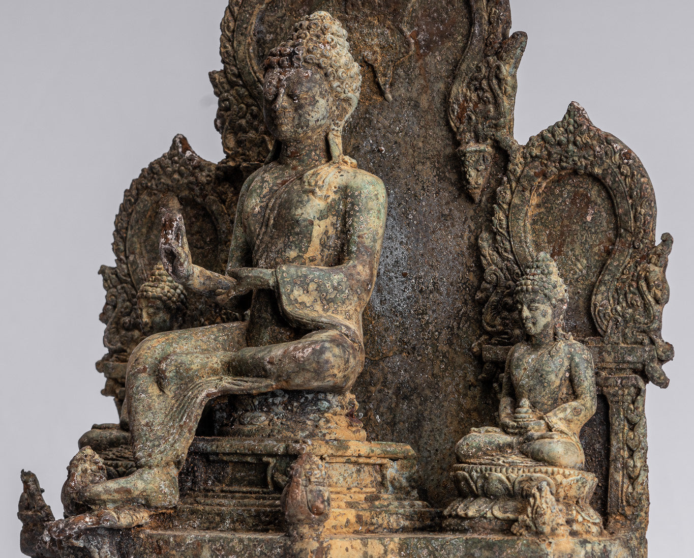 Statue de Bouddha-Antique Indonésie Style Bronze Javanais Protection Bouddha Statue-31cm/12 "