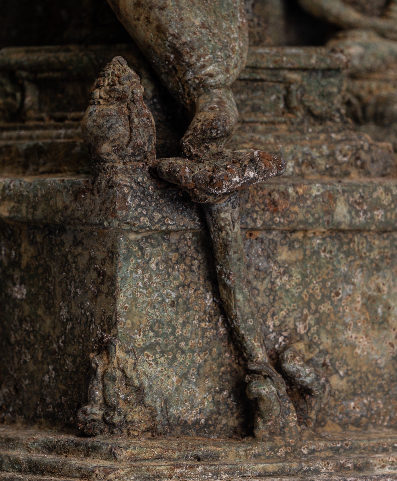 Statue de Bouddha-Antique Indonésie Style Bronze Javanais Protection Bouddha Statue-31cm/12 "