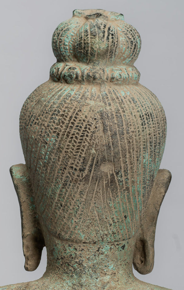 Statua del torso bronzo in stile Khmer antico - Protettore e conservatore -27cm/11 "