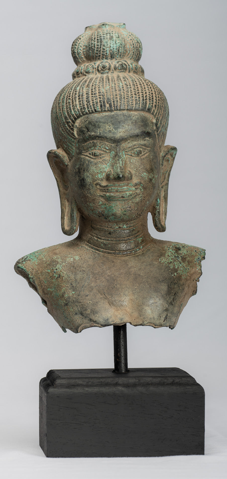 Statua del torso bronzo in stile Khmer antico - Protettore e conservatore -27cm/11 "