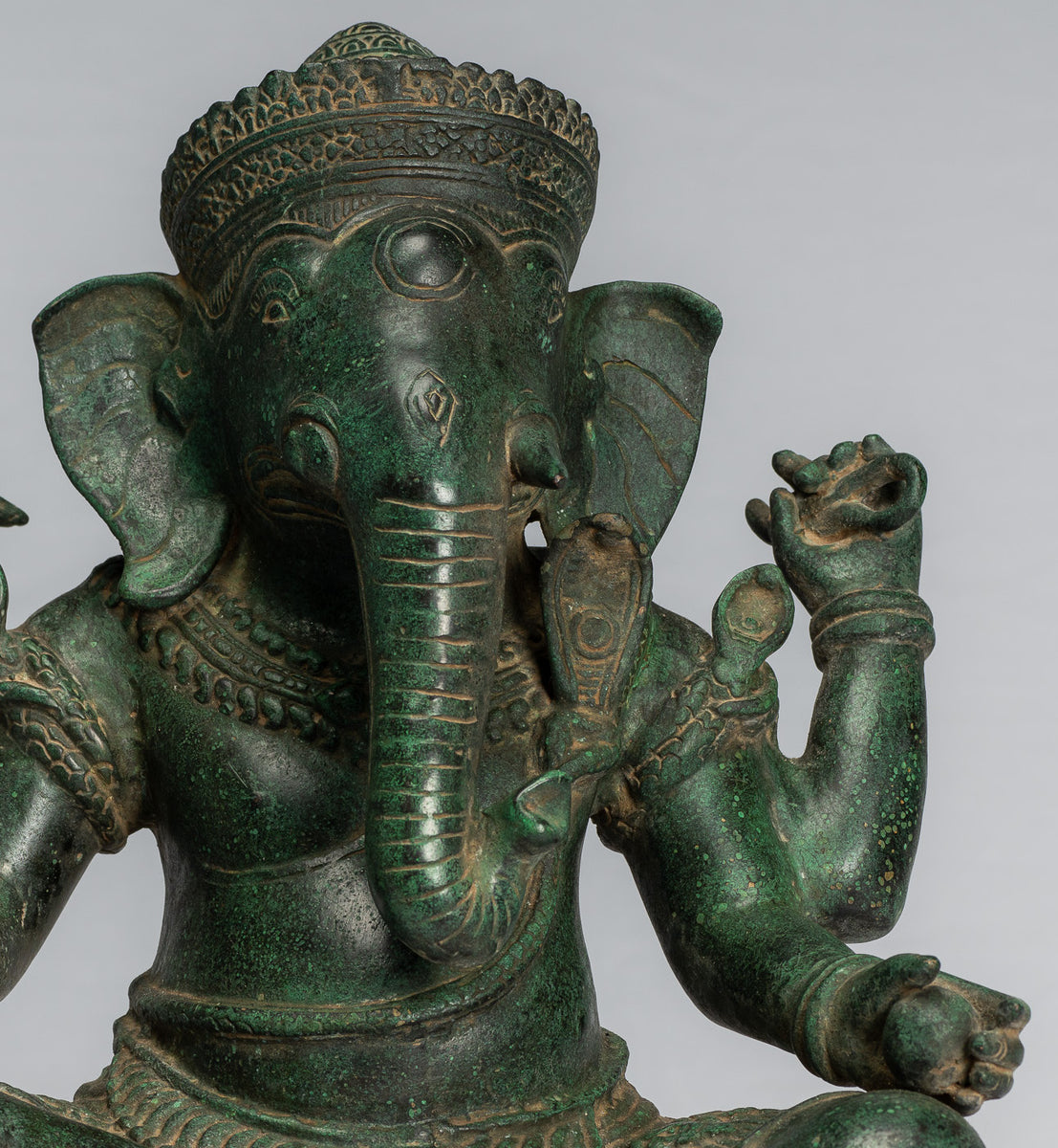 Ganesh Statue Antique Khmer Style Seated Bronze Ganesha Statue 29c