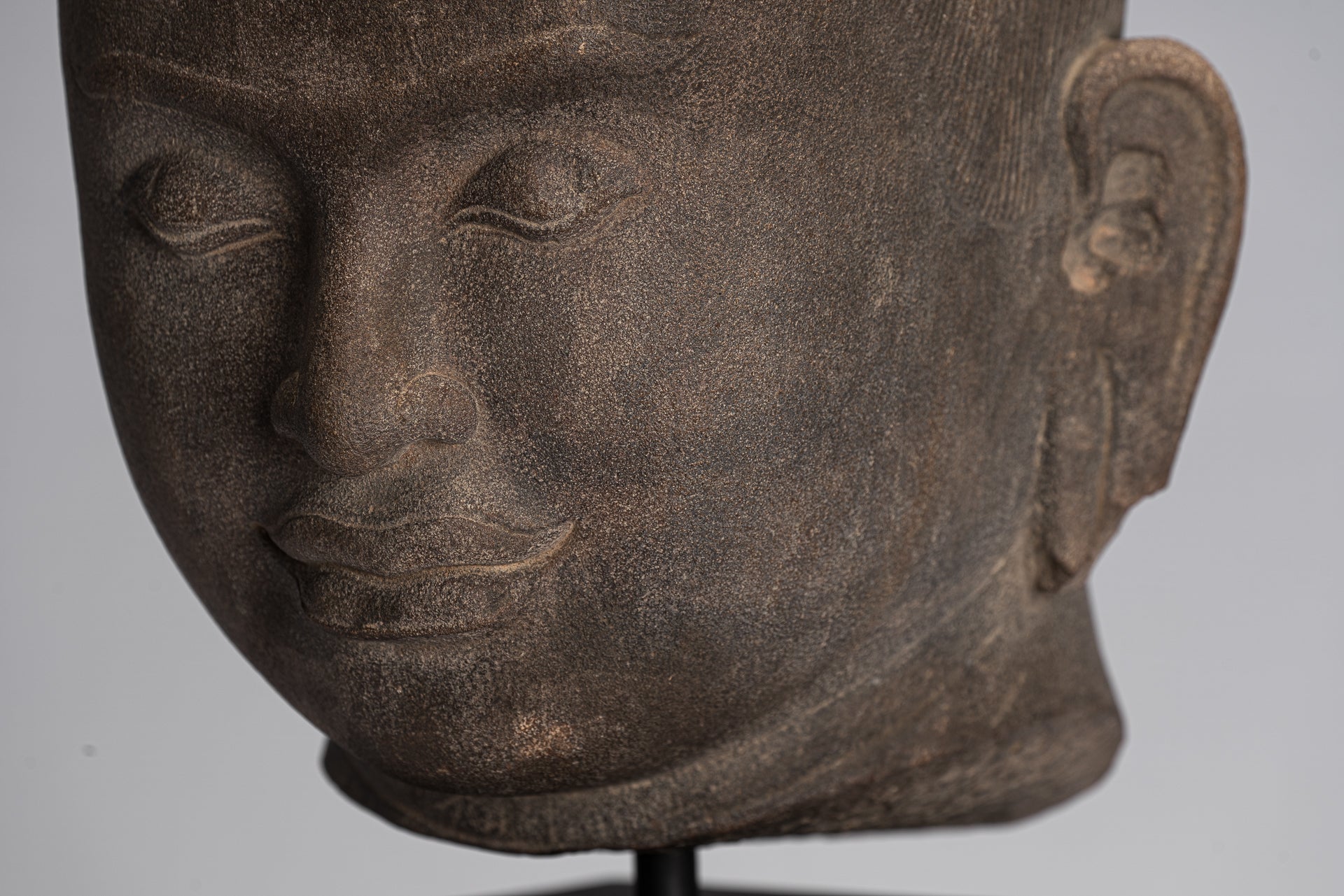 Estatua de Jayavarman - Estatua de cabeza de Jayavarman VII de estilo Jayavarman VII - 38 cm/15 "