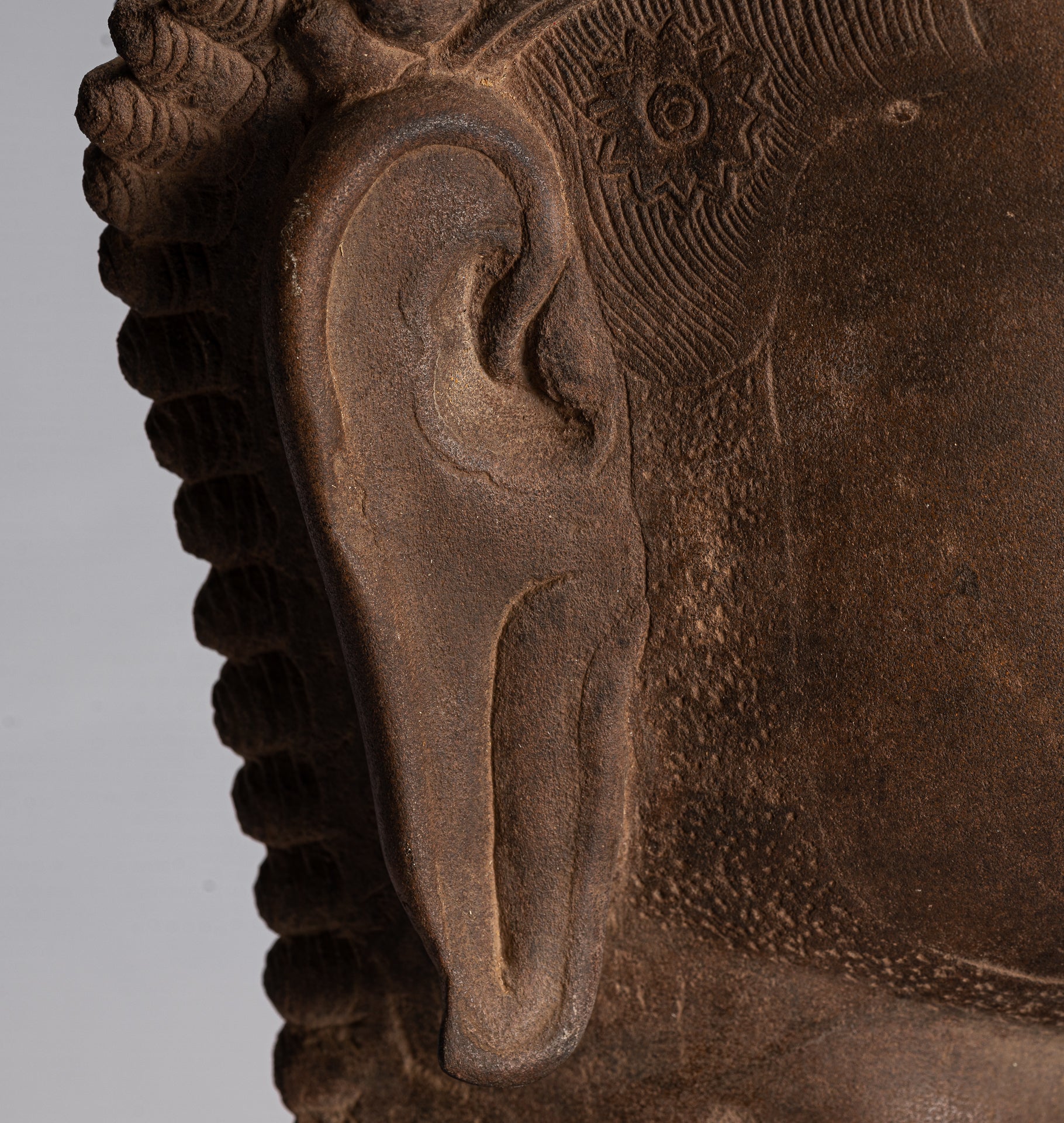 Angkor Wat Style de piedra antiguo montado en piedra Dvarapala Templo Guardian - 50 cm / 20 "