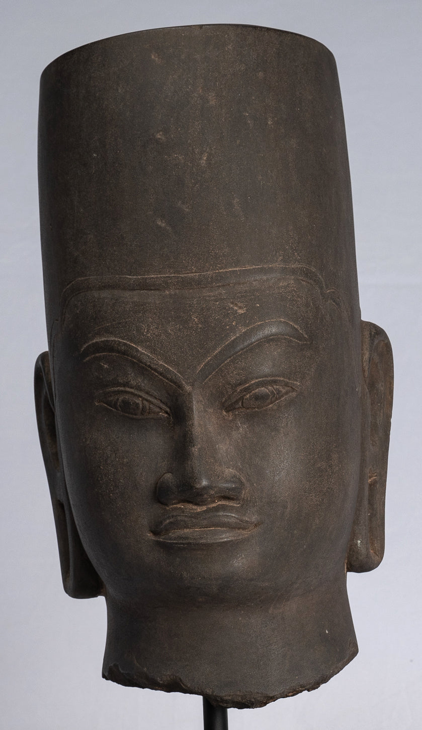 Vishnu Statue - Antique Phnom Da Style Hari Hari or Vishnu Head - 39cm/16"