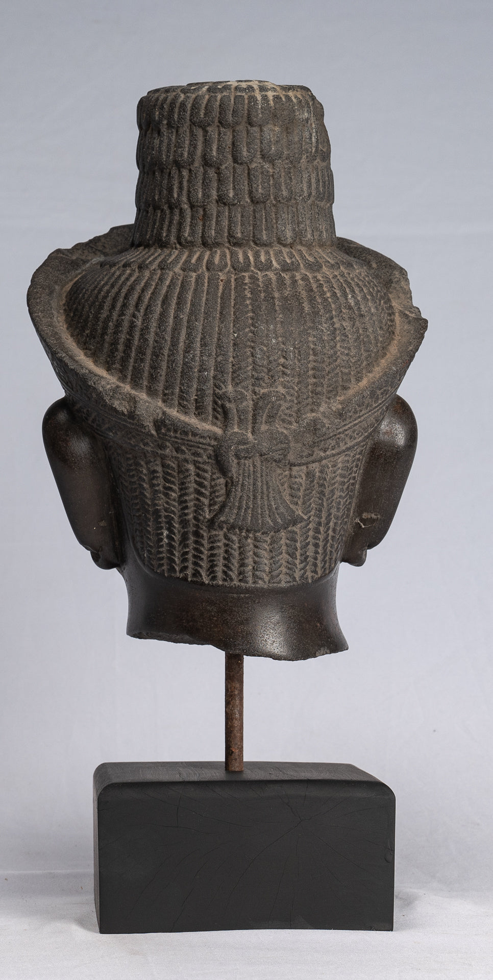 Buddha Statue-Antike Koh Ker Style Khmer Stein Buddha Kopf Statue-34cm/14 "