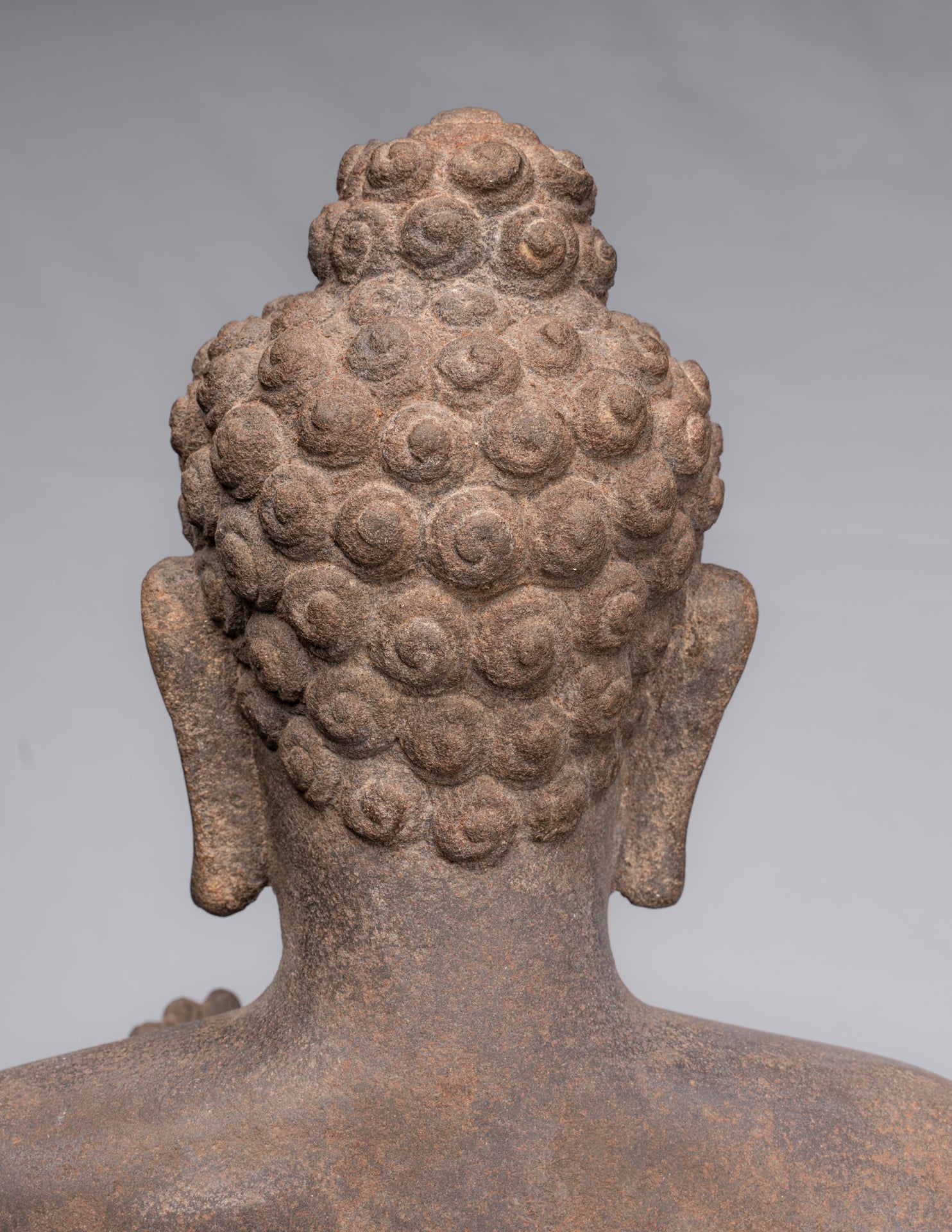 Buddha Statue - Antique Thai Style Standing Stone Dvaravati Buddha Statue - 102cm/41" Tall