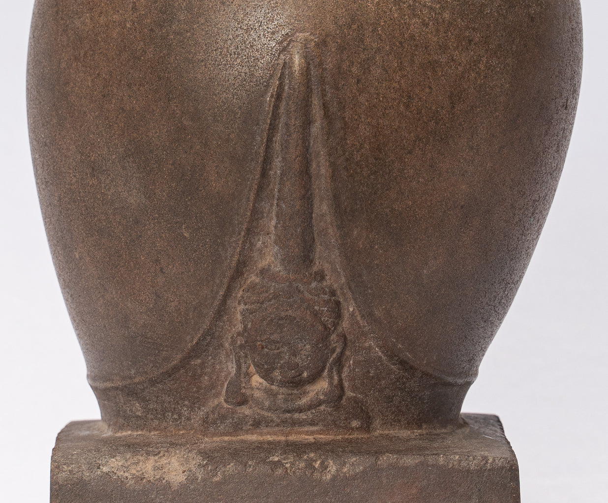 Antique Khmer Style Stone Lakshmi Mukhalinga Linga / Lingnum - 22cm/9"