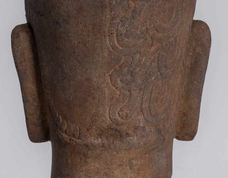 État de Harihara – Tête antique Faum Da Style Hari Hari ou Vishnu et Shiva – 31 cm/12"