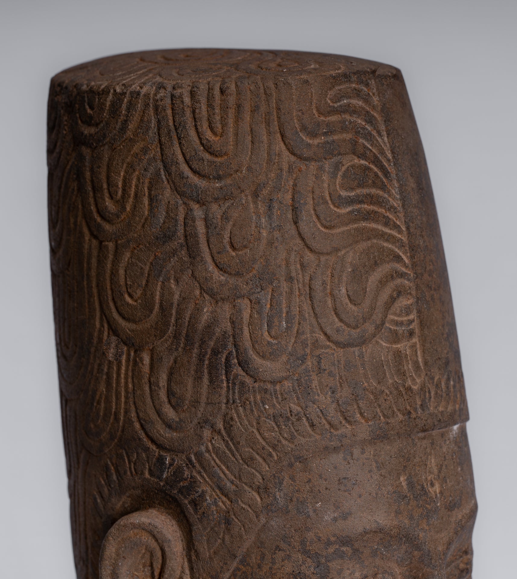 État de Harihara – Tête antique Faum Da Style Hari Hari ou Vishnu et Shiva – 31 cm/12"