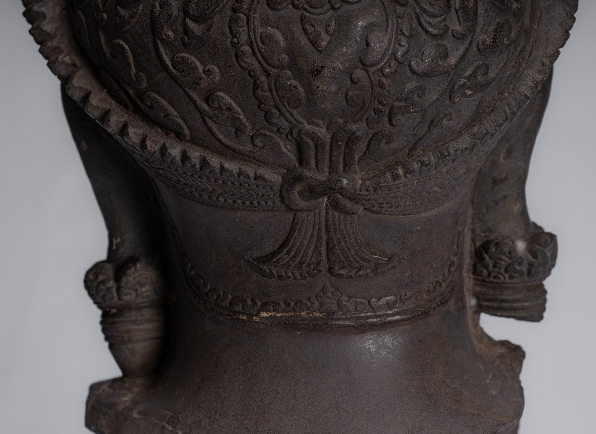 Garuda Statue - Antique Banteay Srei Style Stone Khmer Garuda Vishnu Statue - 46cm/18"