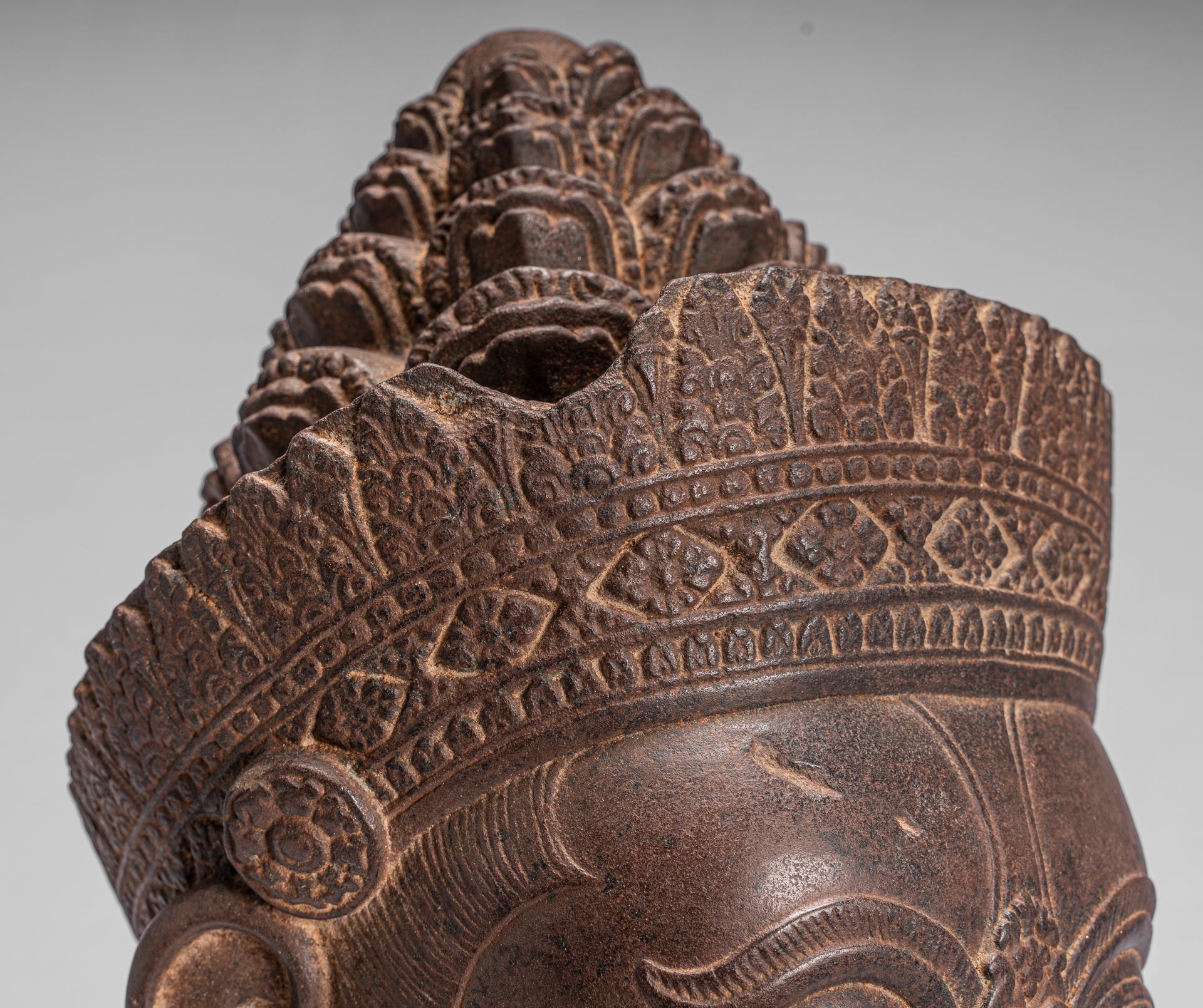 Guardian Statue - Antique Khmer Stone Angkor Wat Style Yaksha Temple Guardian - 57cm / 23"