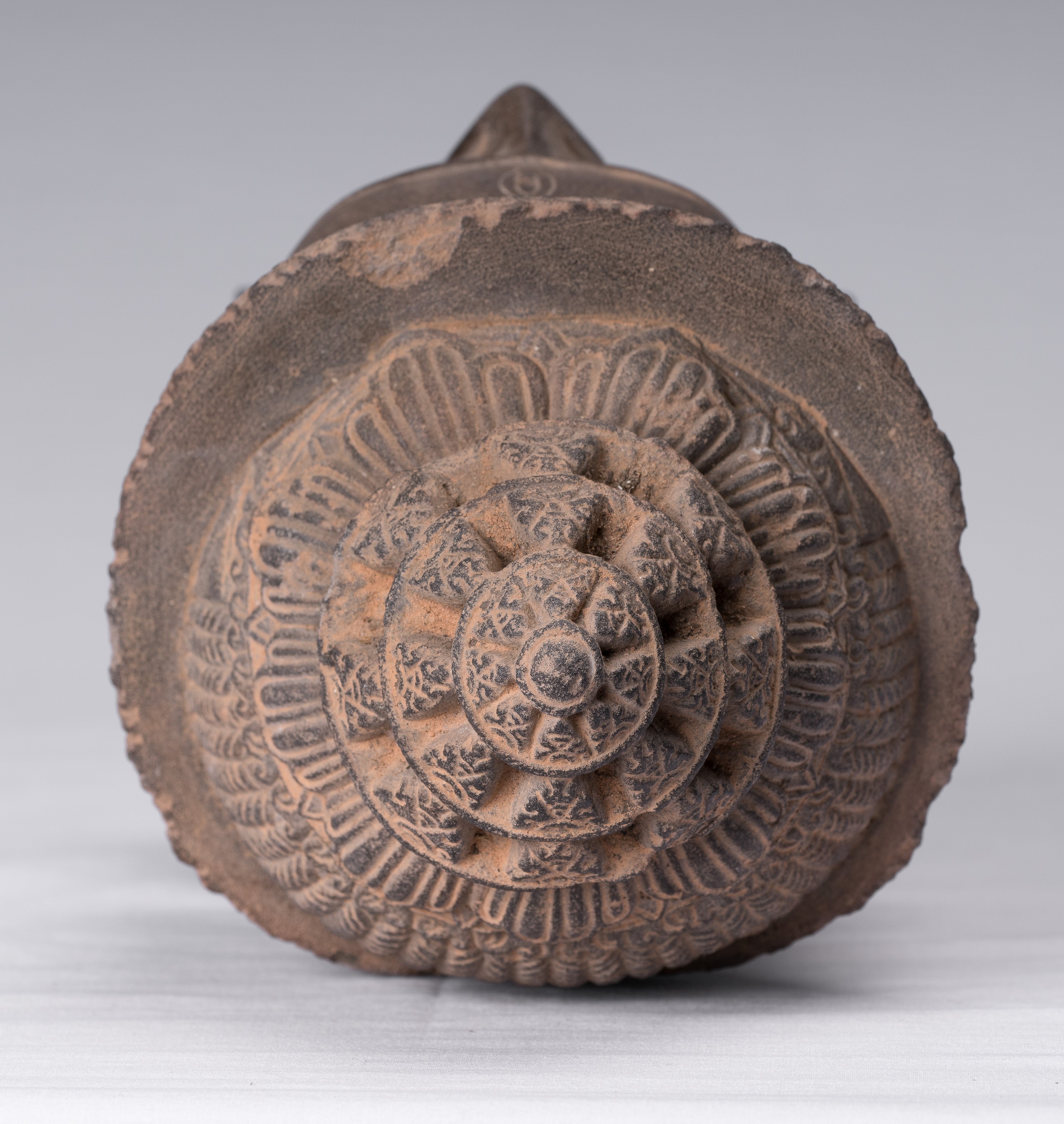 Shiva Statue - Antique Banteay Srei Style Khmer Stone Shiva Statue Head - Destroyer - 31 cm/12 "