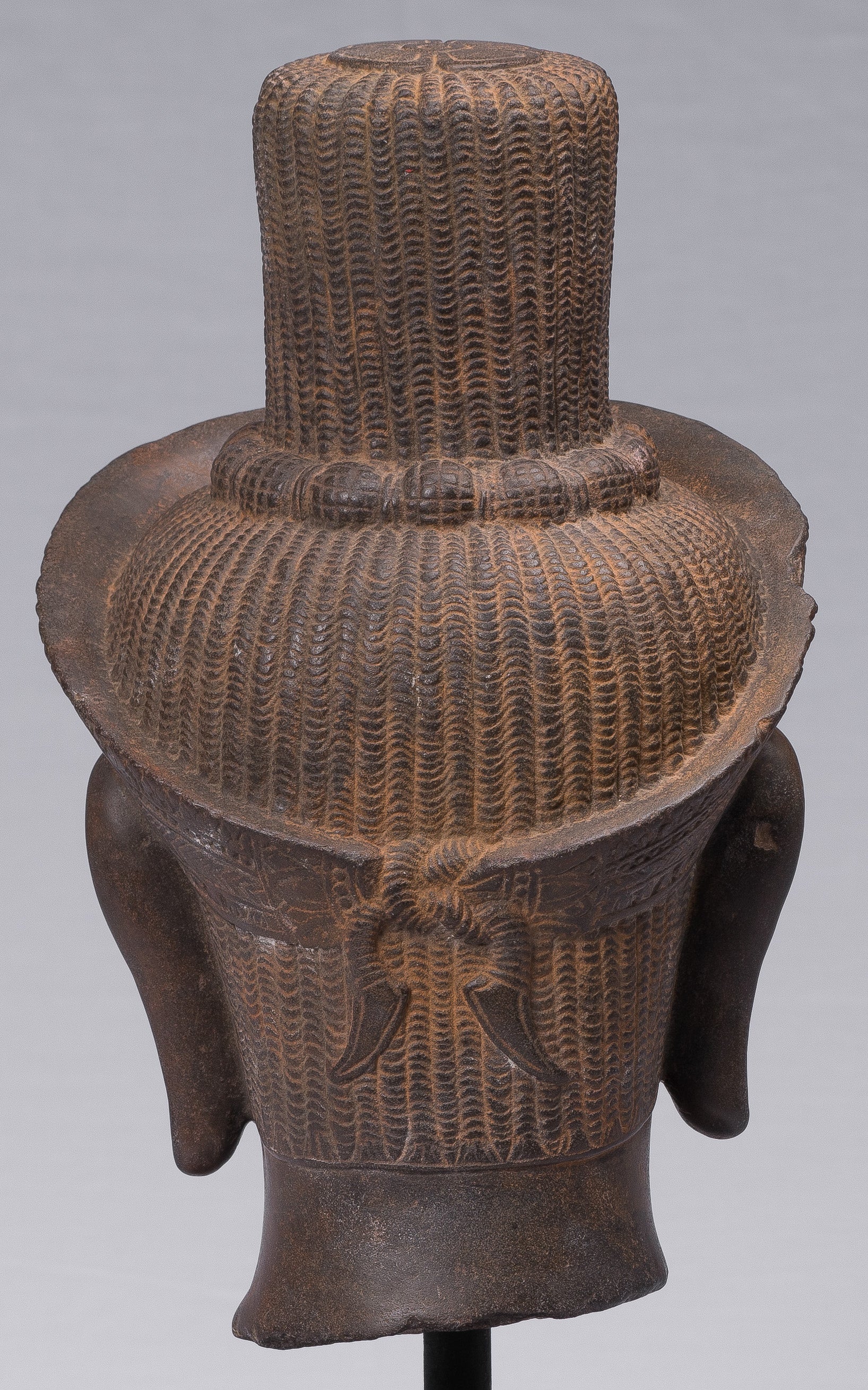 Estatua de Shiva - Estatua de cabeza de Stone Shiva de Khmer Stone de Khmer Stone - The Destroyer - 42cm/17 "