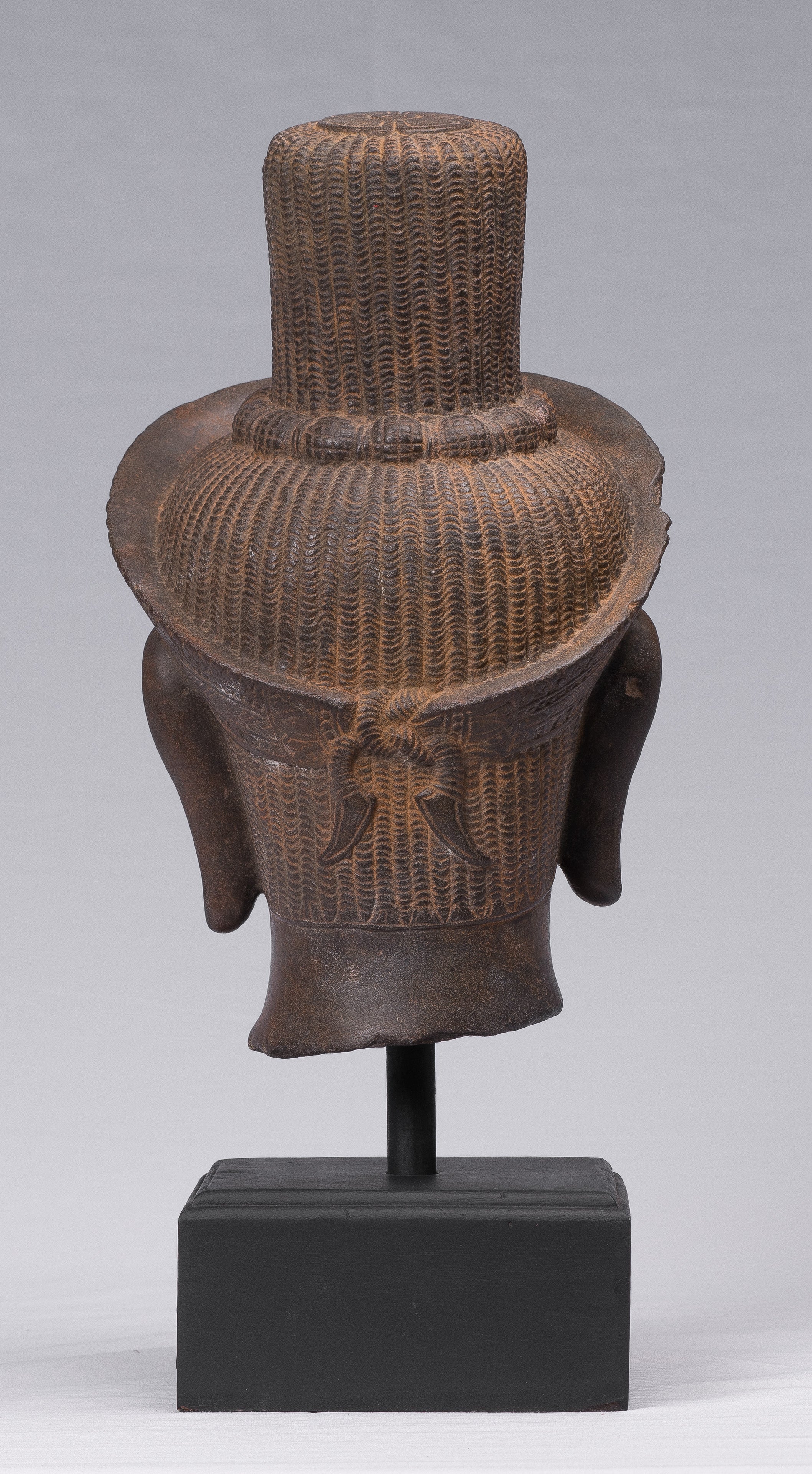 Estatua de Shiva - Estatua de cabeza de Stone Shiva de Khmer Stone de Khmer Stone - The Destroyer - 42cm/17 "