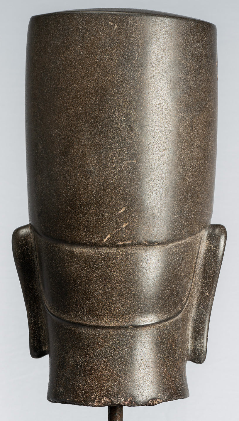 Antique Phnom Da Style Khmer Vishnu Head - Protettore e Conserver - 54Cm/22 "