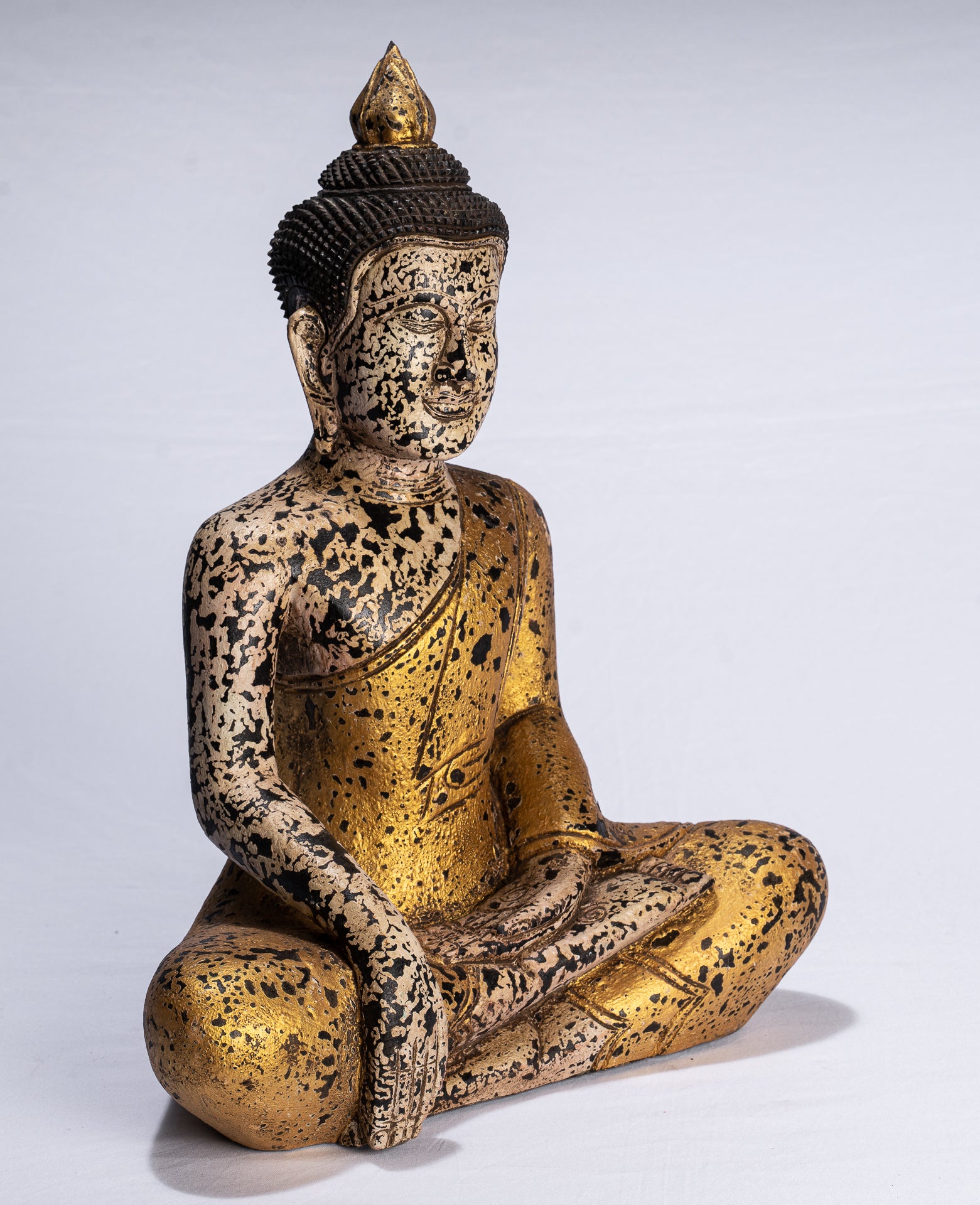 Estatua de Buda - Estatua de Buda de Buda de Madera Estilo Antiguo de Estilo de Madera - 44 cm/18 "