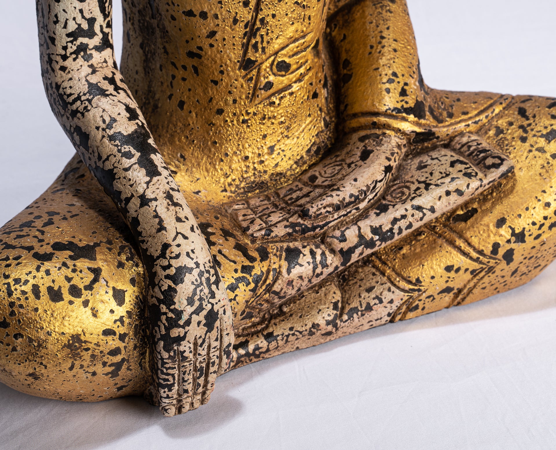 Estatua de Buda - Estatua de Buda de Buda de Madera Estilo Antiguo de Estilo de Madera - 44 cm/18 "