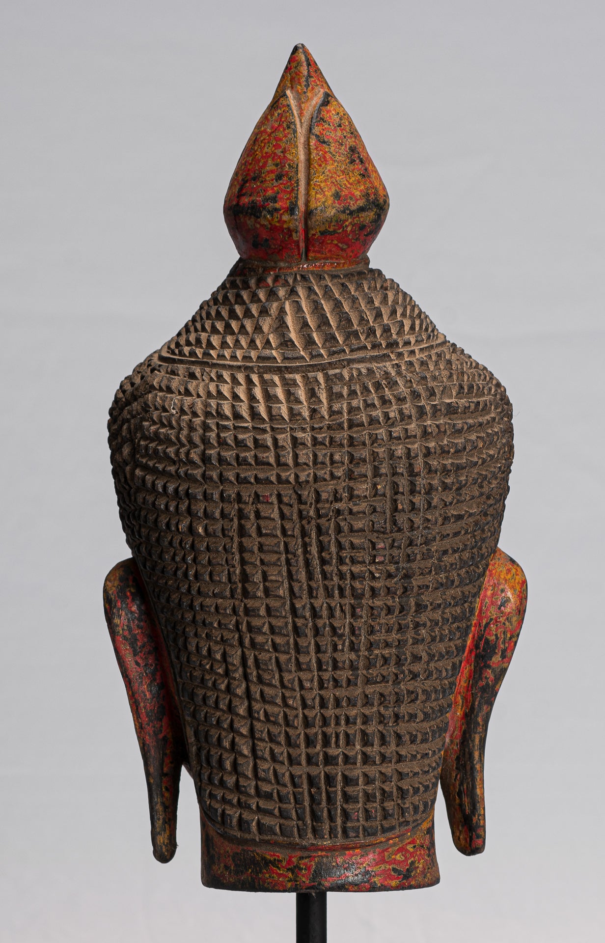 Estatua de Buda - Estatua de la cabeza de Buda de Madera Roja del Sudeste de Justicia del Sudeste de Justicia - 40 cm/16 "