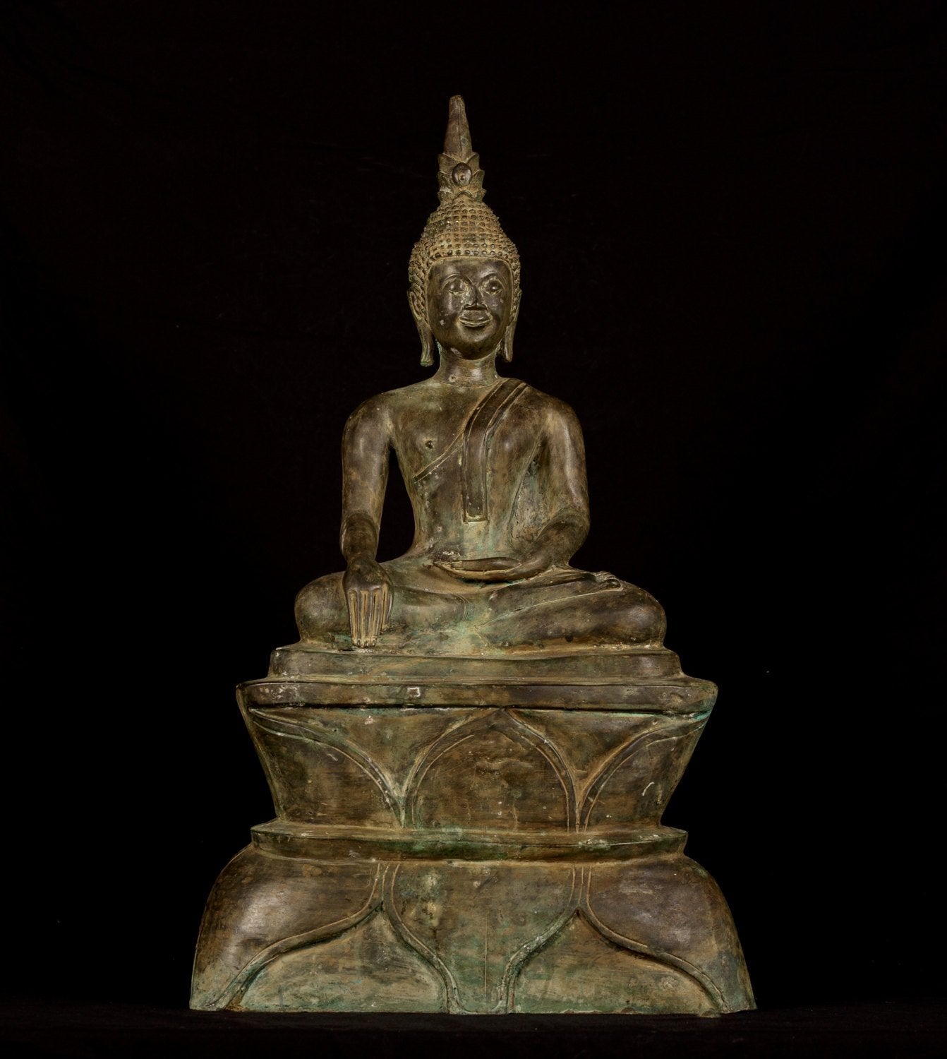 Estatua de Buda - Estatua de Buda de la Ilustración del estilo de laos antiguo - 61 cm/24 "