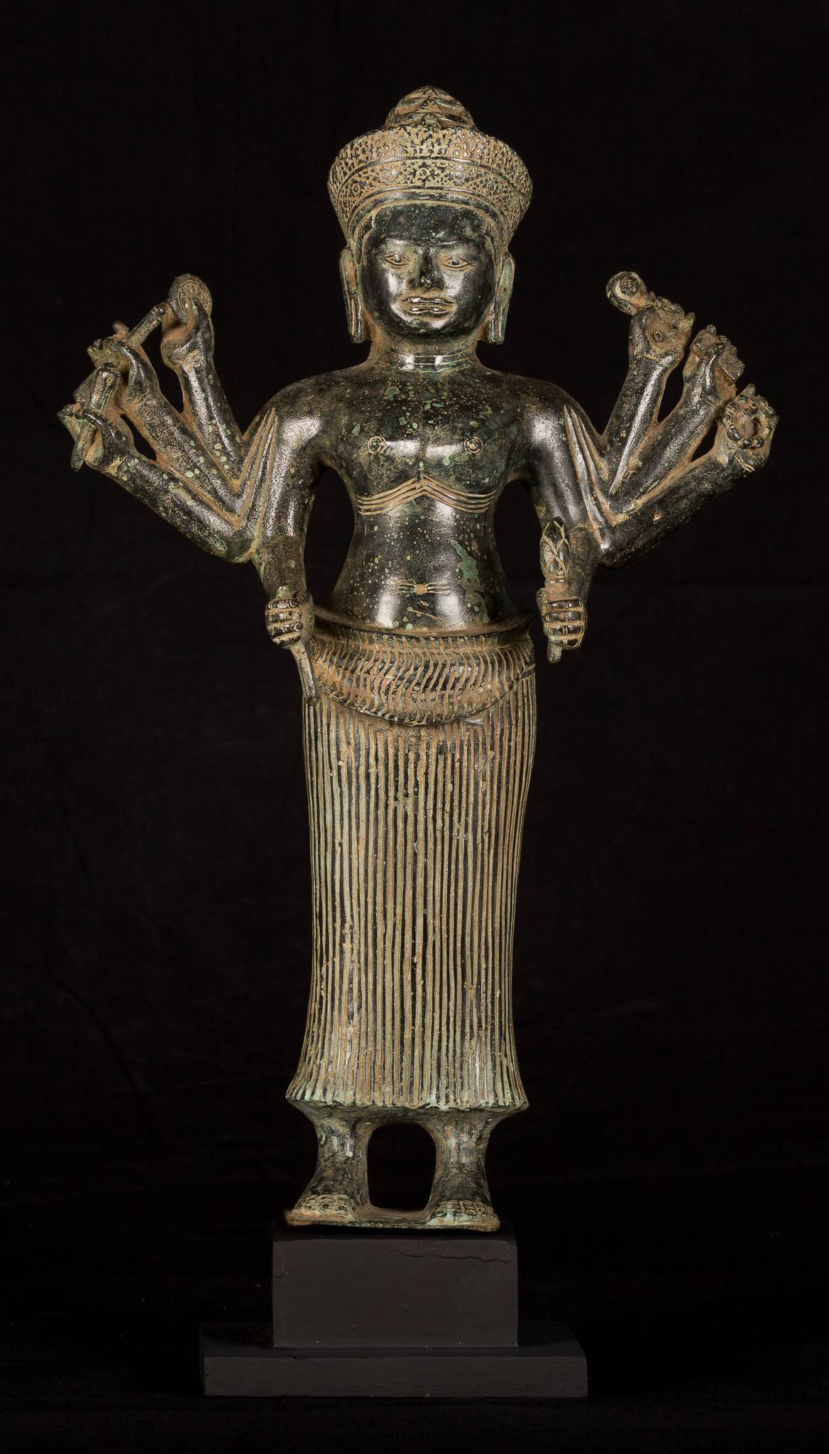 Antique Khmer Style Koh Ker Durga Mahishasuramardini Statue- 54cm/22 "