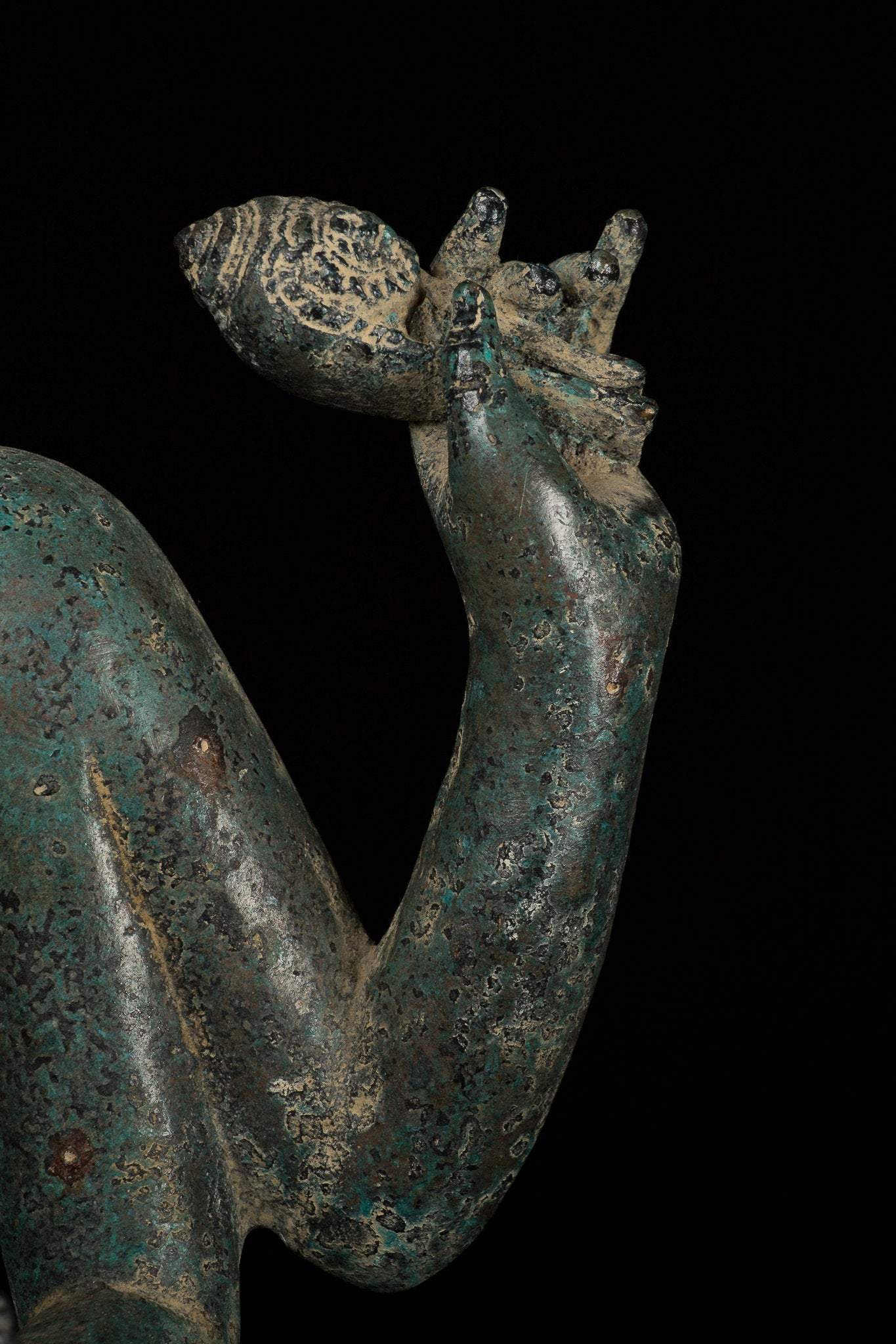 Vishnu - Estatua de Vishnu de bronce de estilo antiguo Khmer Ker de pie - 82cm/32 "