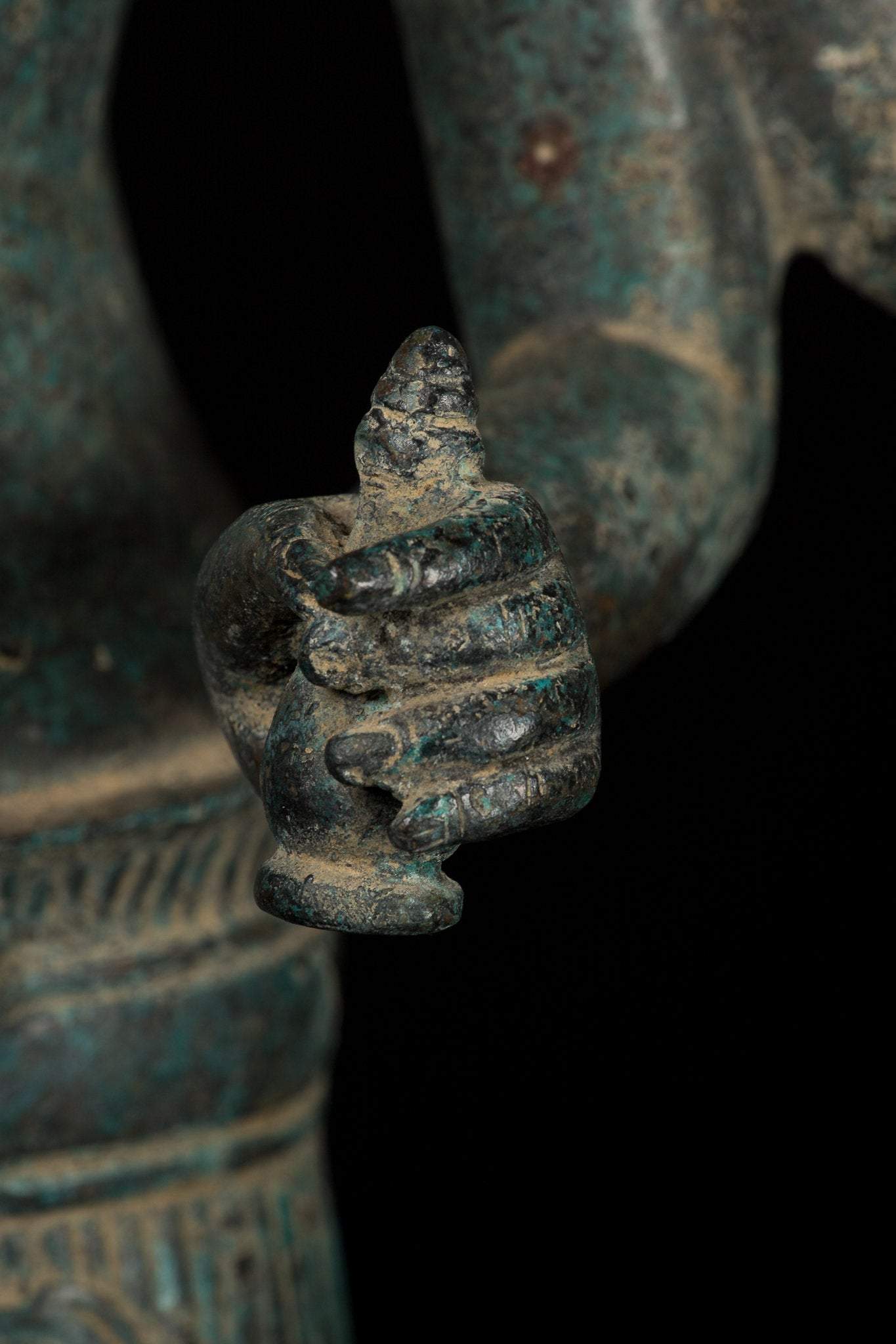 Vishnu - Estatua de Vishnu de bronce de estilo antiguo Khmer Ker de pie - 82cm/32 "