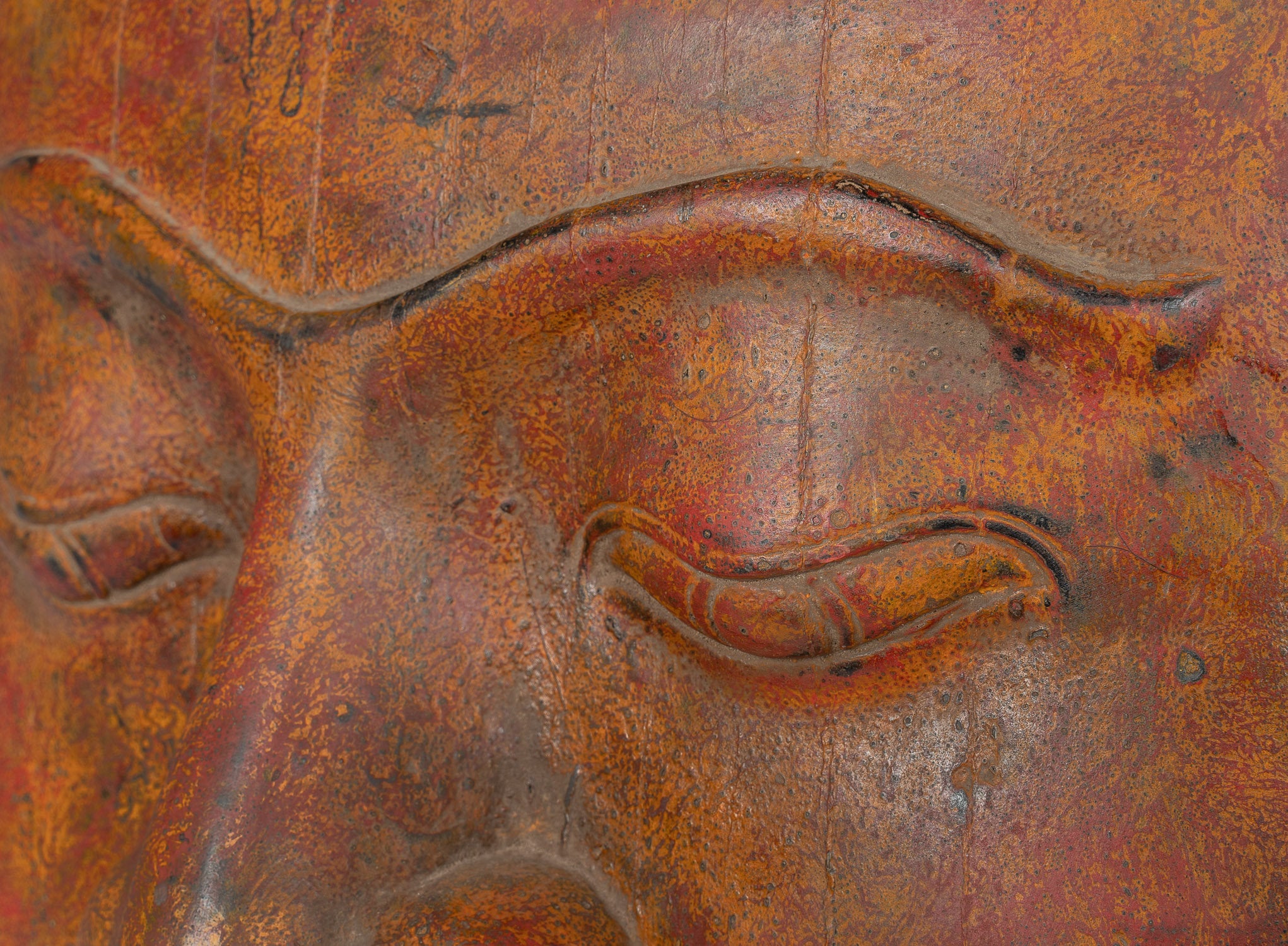 Bouddha - antique khmer style Asie du Sud - est en bois illuminé Bouddha - 70cm / 28 "