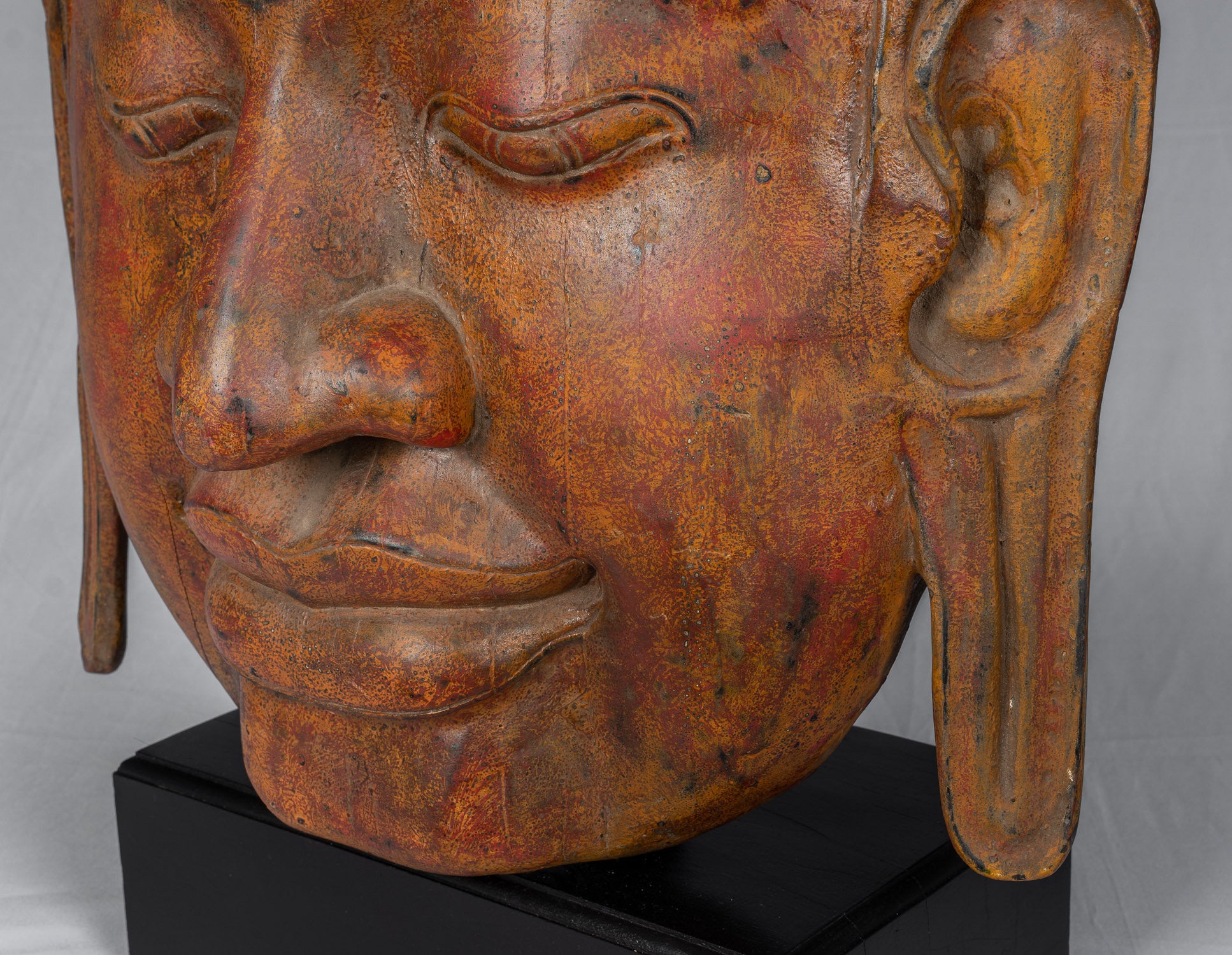 Bouddha - antique khmer style Asie du Sud - est en bois illuminé Bouddha - 70cm / 28 "