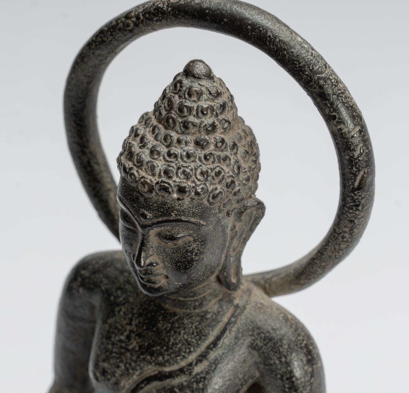 Estatua de Buda - Estilo indonesio antiguo Bronce Javanese enseñanza Buda - 28 cm/11 "