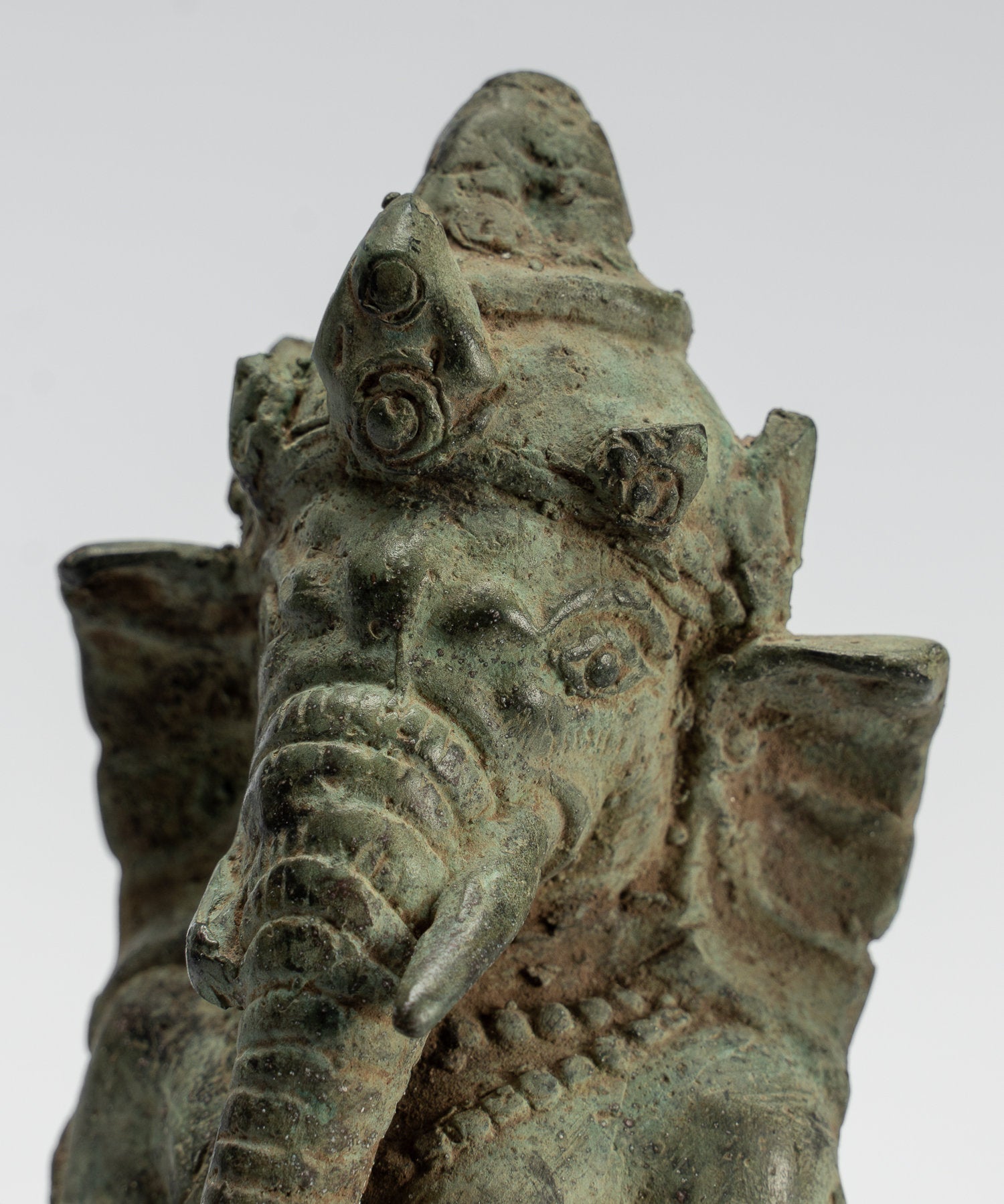 Ganesha Statue-Antike Javanese Style Bronze Standing Indonesian Ganesha Statue-19cm/8 "