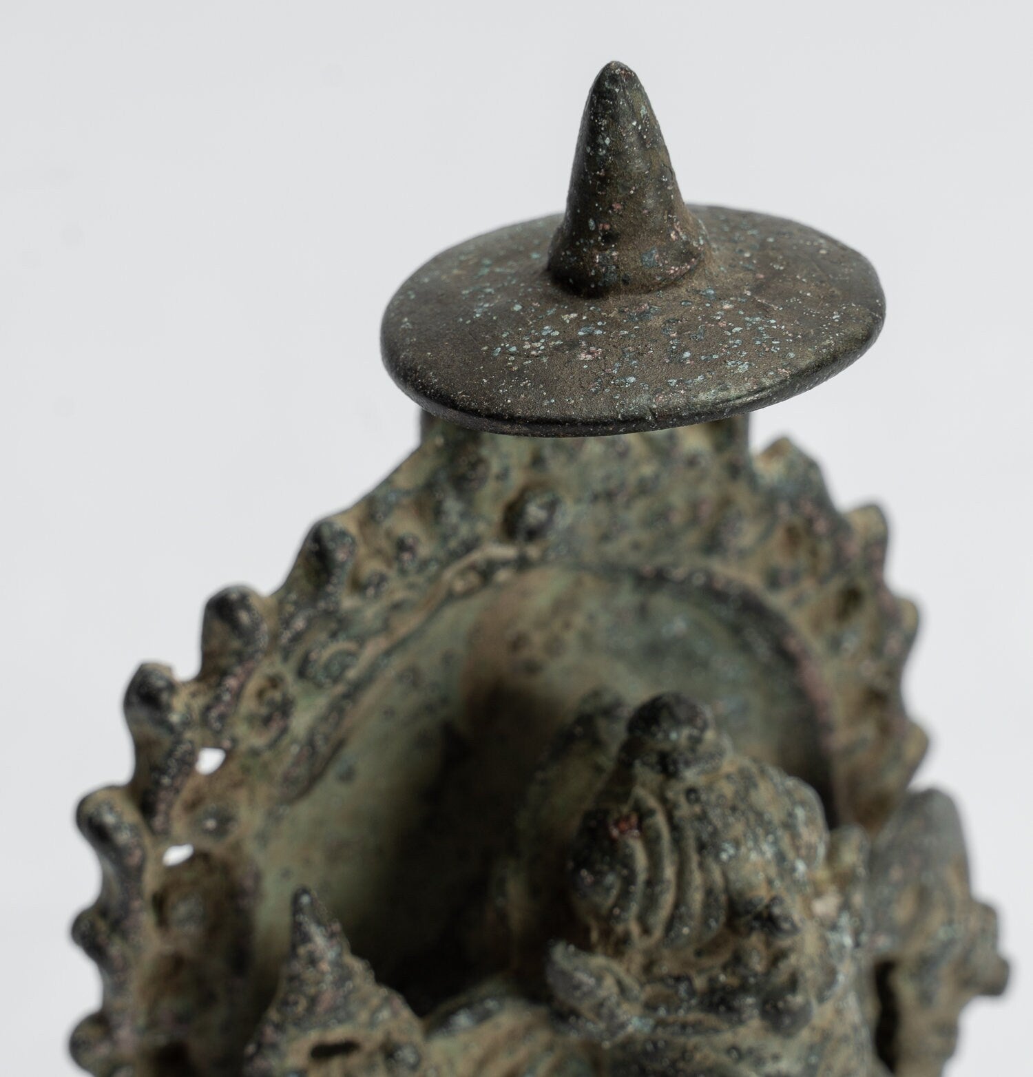 Estatua de Ganesha - Estatua de Ganesha indonesia de bronce de estilo javanés antiguo - 14 cm/6 "