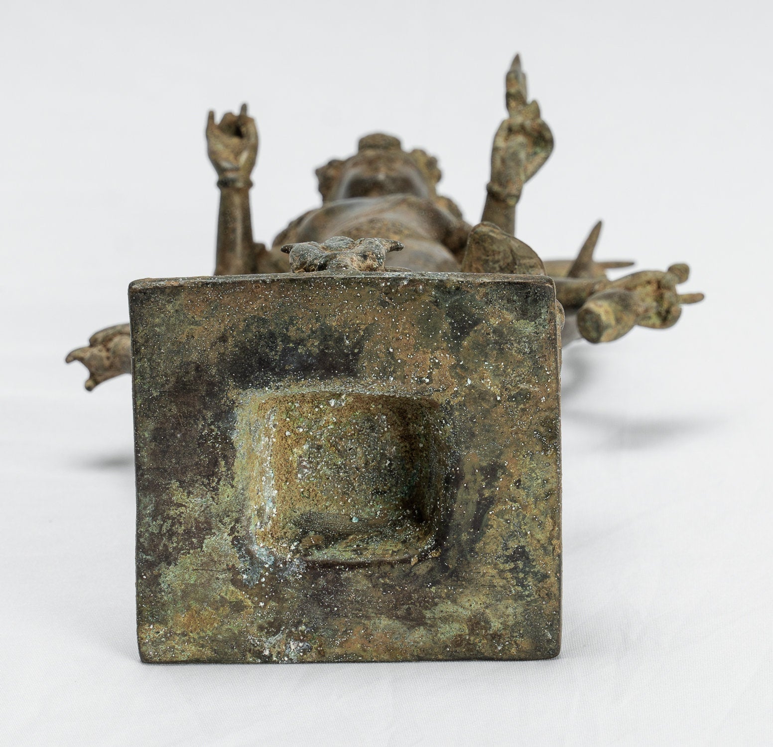 Shiva Statue - Antique Indonesian Style Bronze Javanese Standing 6-Arm Shiva Statue - 36cm/14"