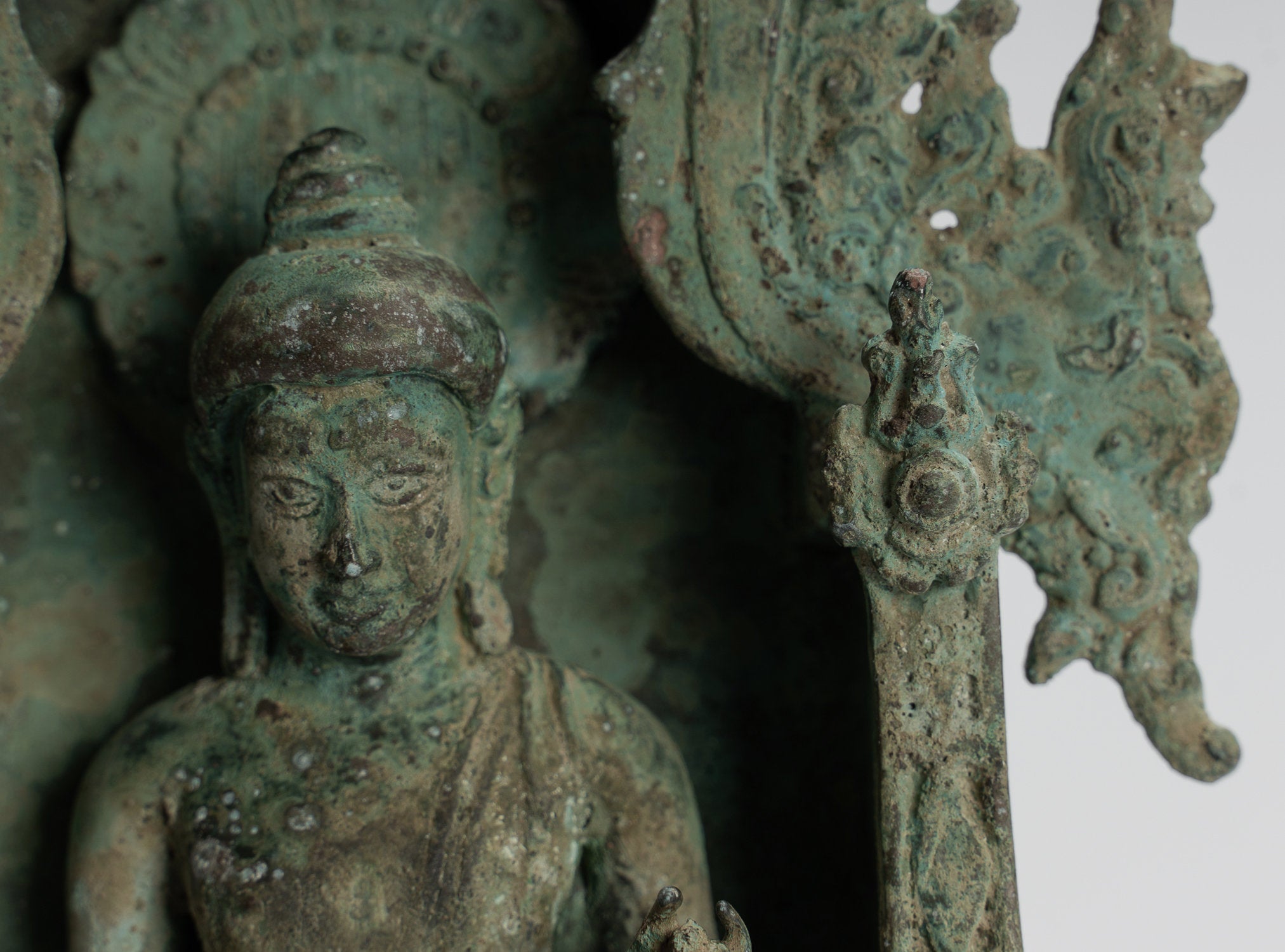 Estatua de Buda - Estatua de Buda de Buda de bronce indonesio antiguo de bronce indonesio -26cm/10 "