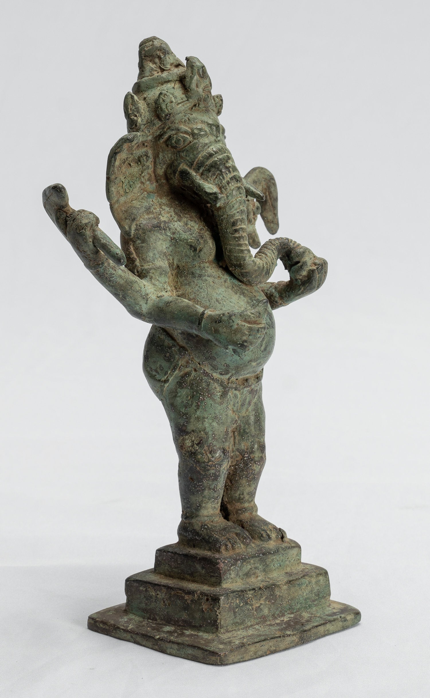 Ganesha Statue-Antike Javanese Style Bronze Standing Indonesian Ganesha Statue-19cm/8 "