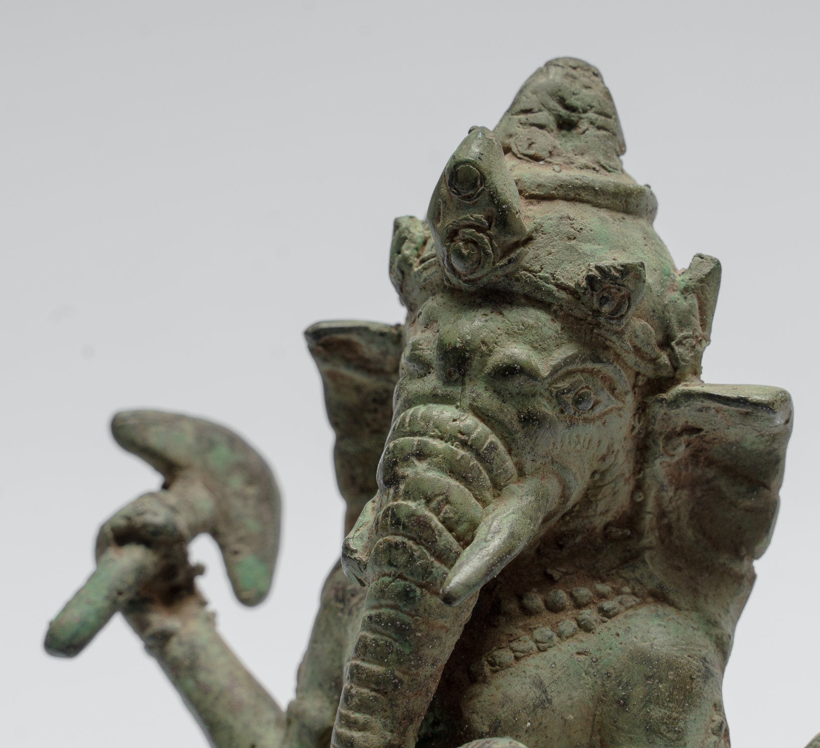 Ganesha Statue-Antike Javanese Style Bronze Standing Indonesian Ganesha Statue-19cm/8 "