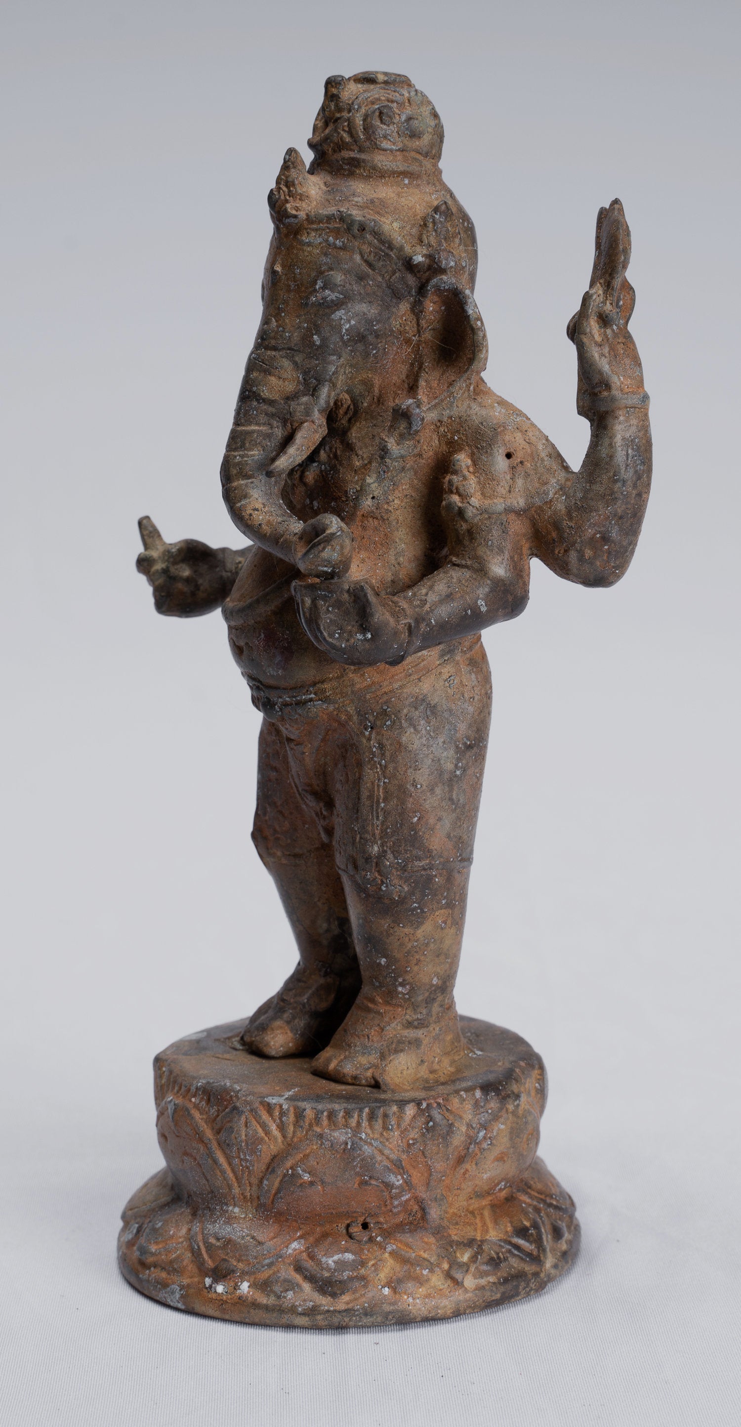 Statua Ganesha - Antique Statue Ganesha indonesiana di bronzo giavanese - 17 cm/7 "