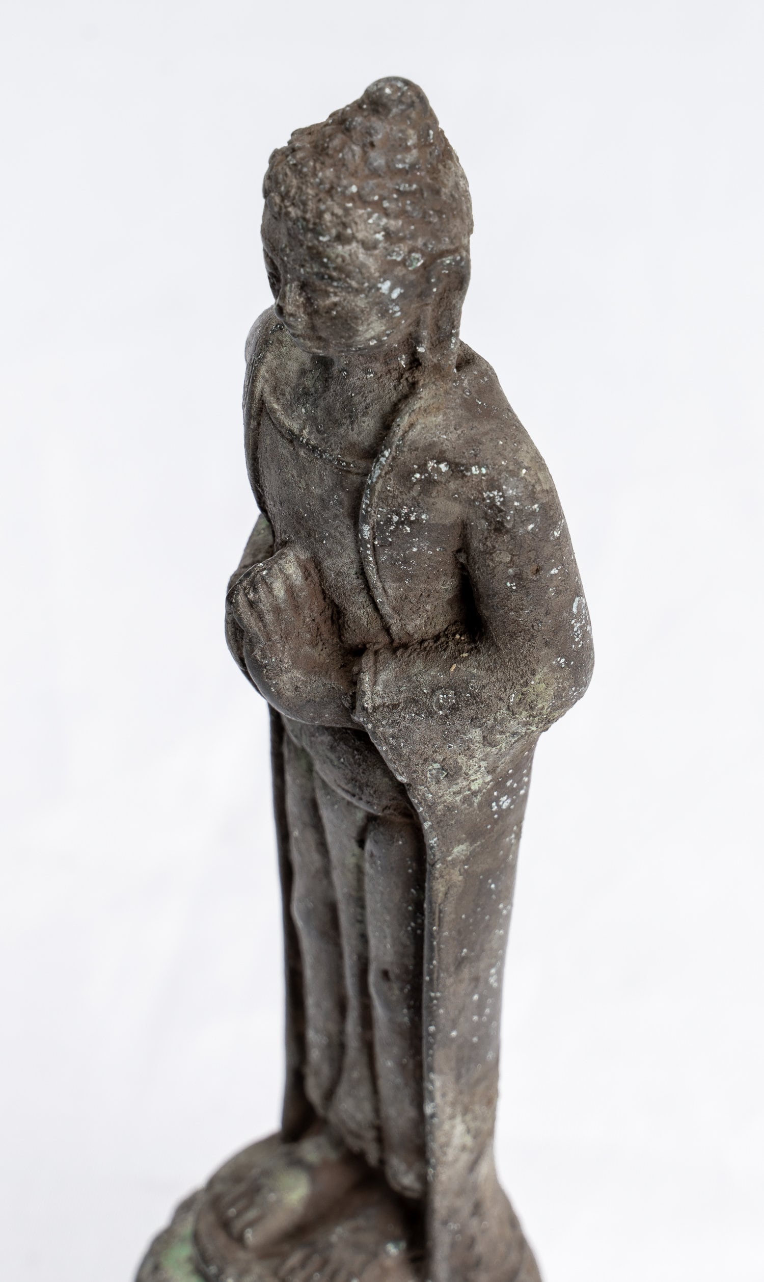 Buddha Statue mit Antiker indonesischer Stil Stehende Bronze Javanesische Anbetung Buddha mit 16cm/6"